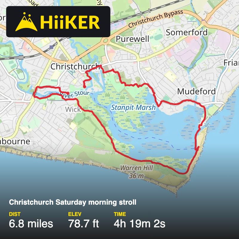 A map preview of the recording Christchurch Saturday morning stroll.