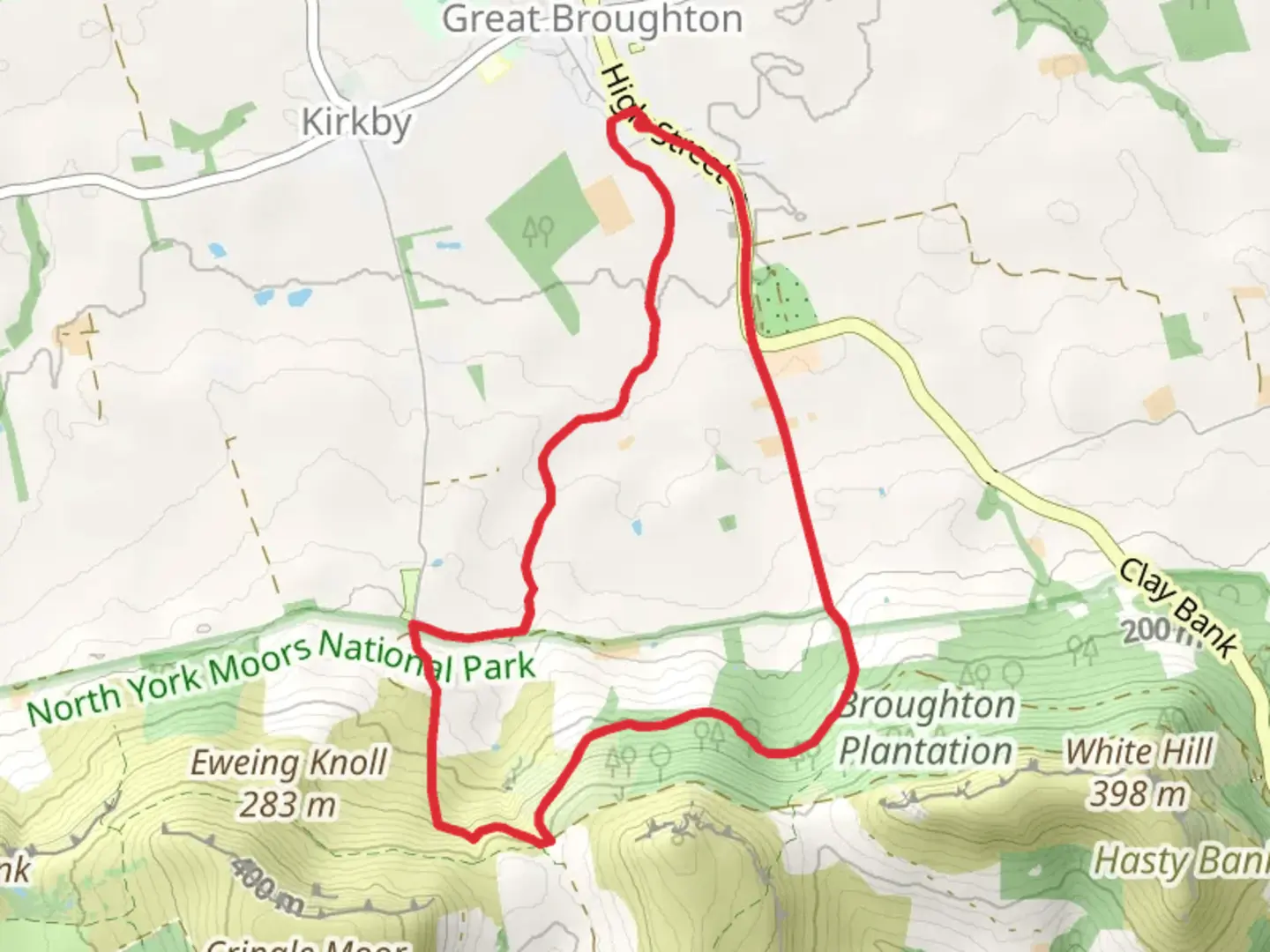 An image depicting the trail Great Broughton Walk and its surrounding area.