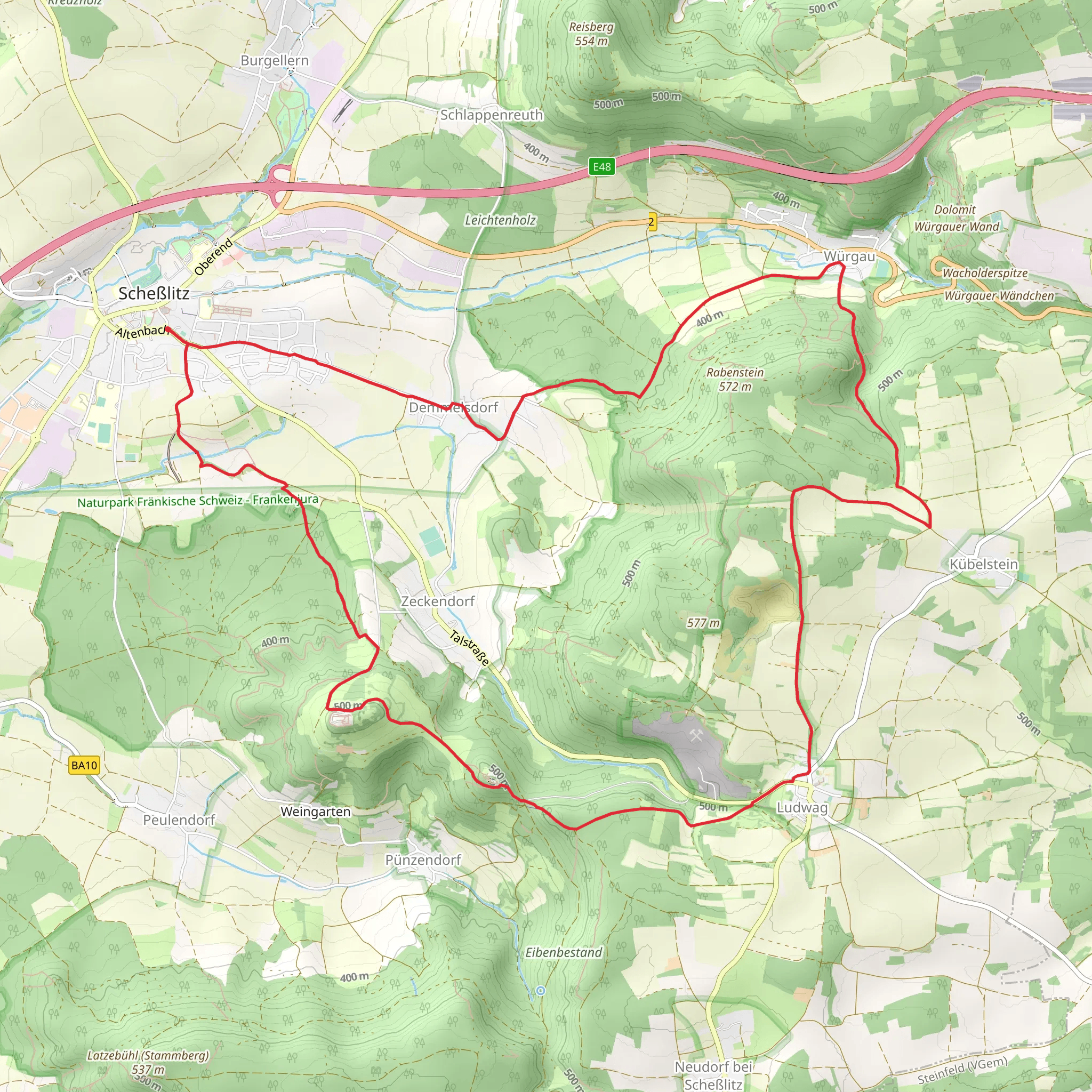 Schesslitz and Ludwag Loop mobile static map