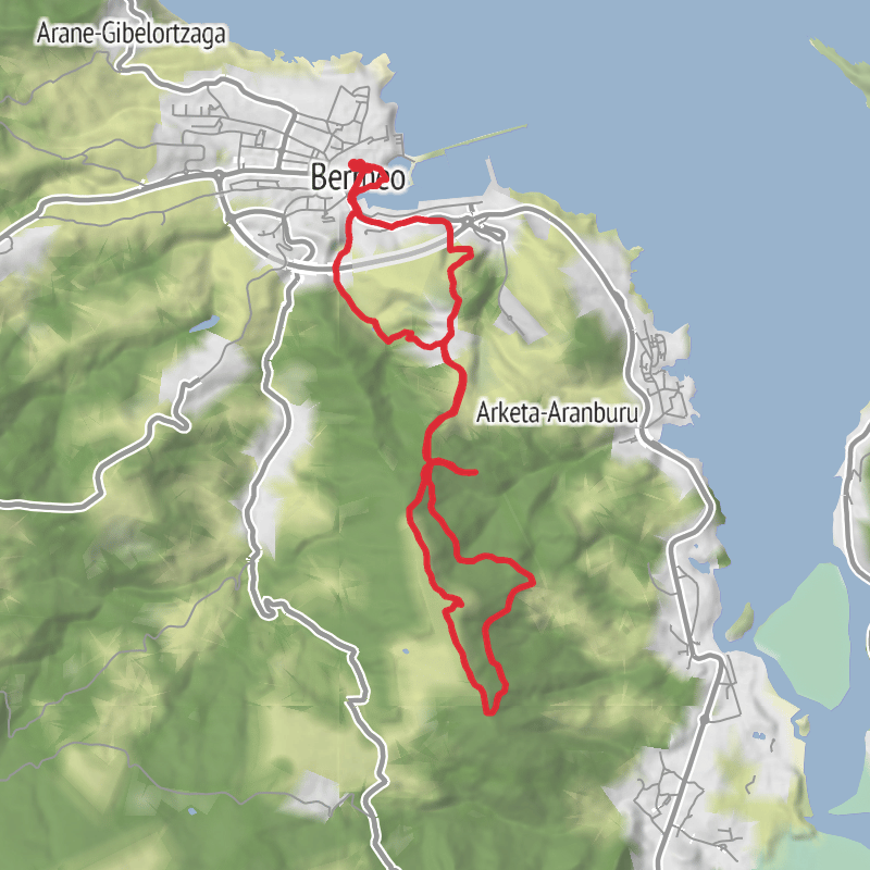 A map preview of the recording Hike from Bermeo.