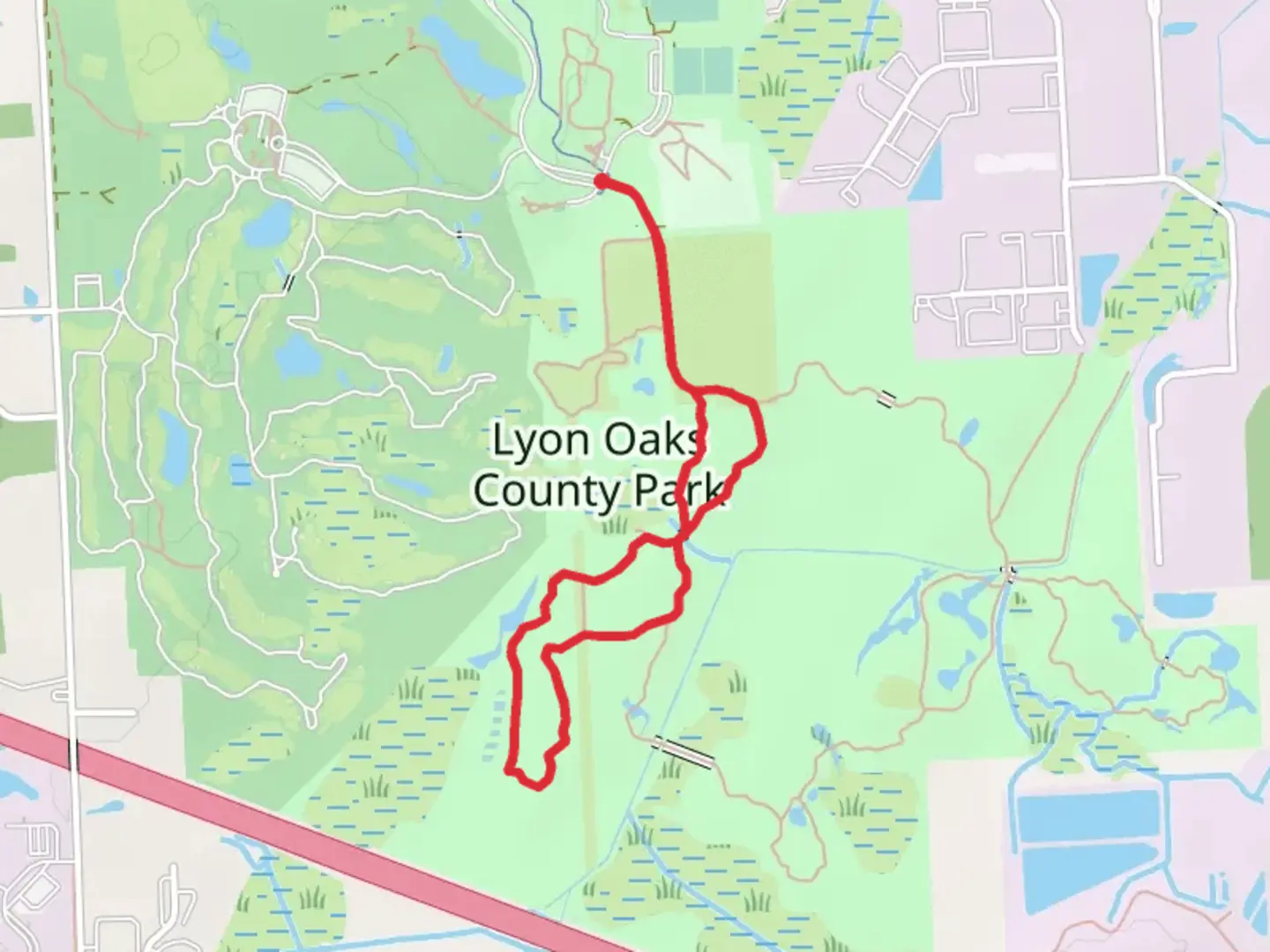 An image depicting the trail Coyote Corridor and Heron Loop and its surrounding area.