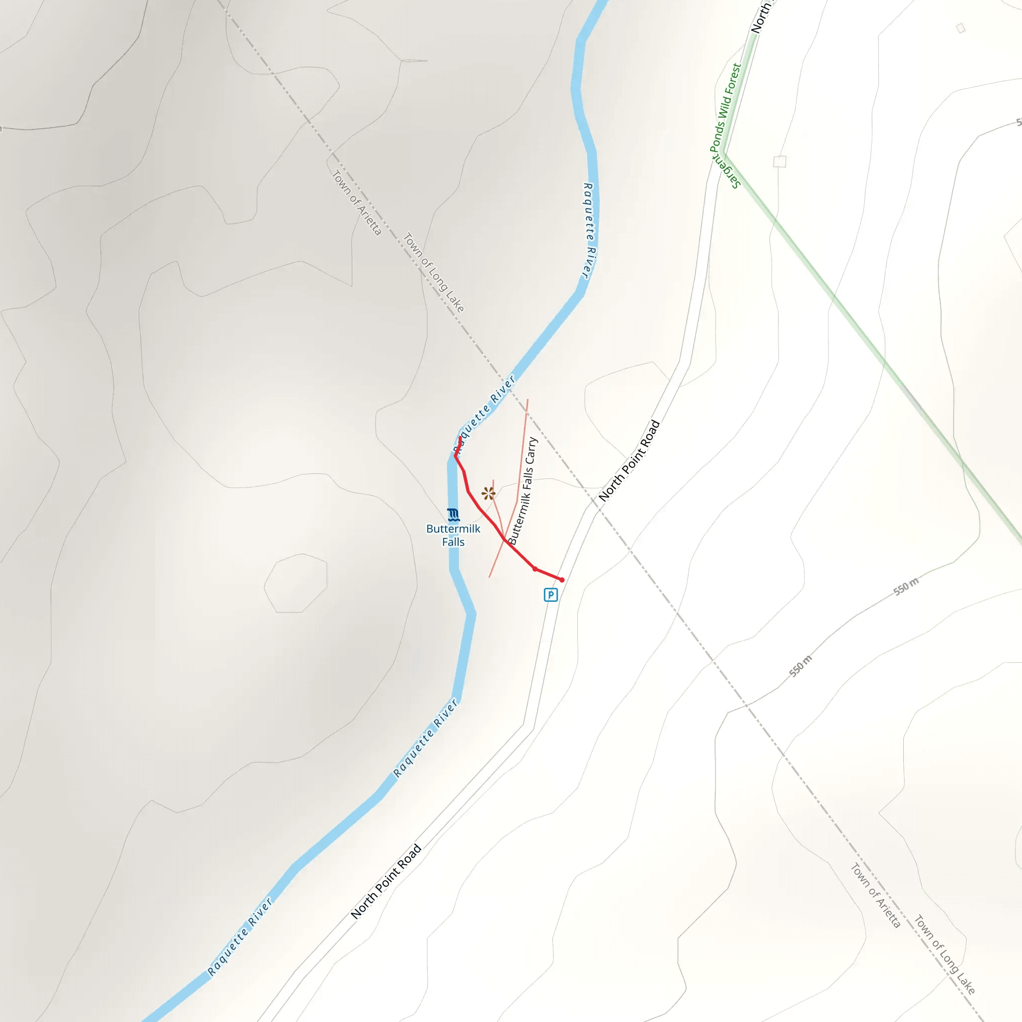 Raquette River Trail mobile static map