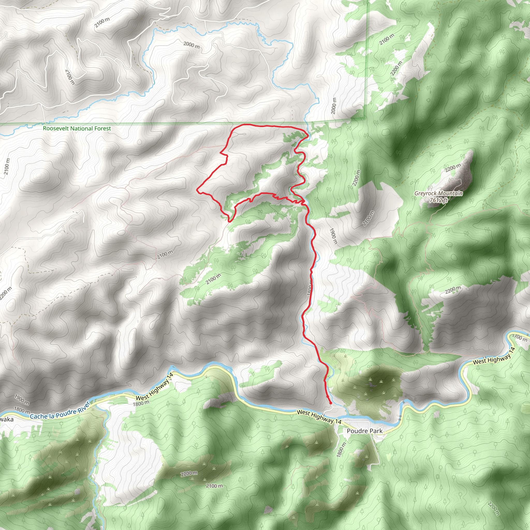 Hewlett Gulch Trail mobile static map