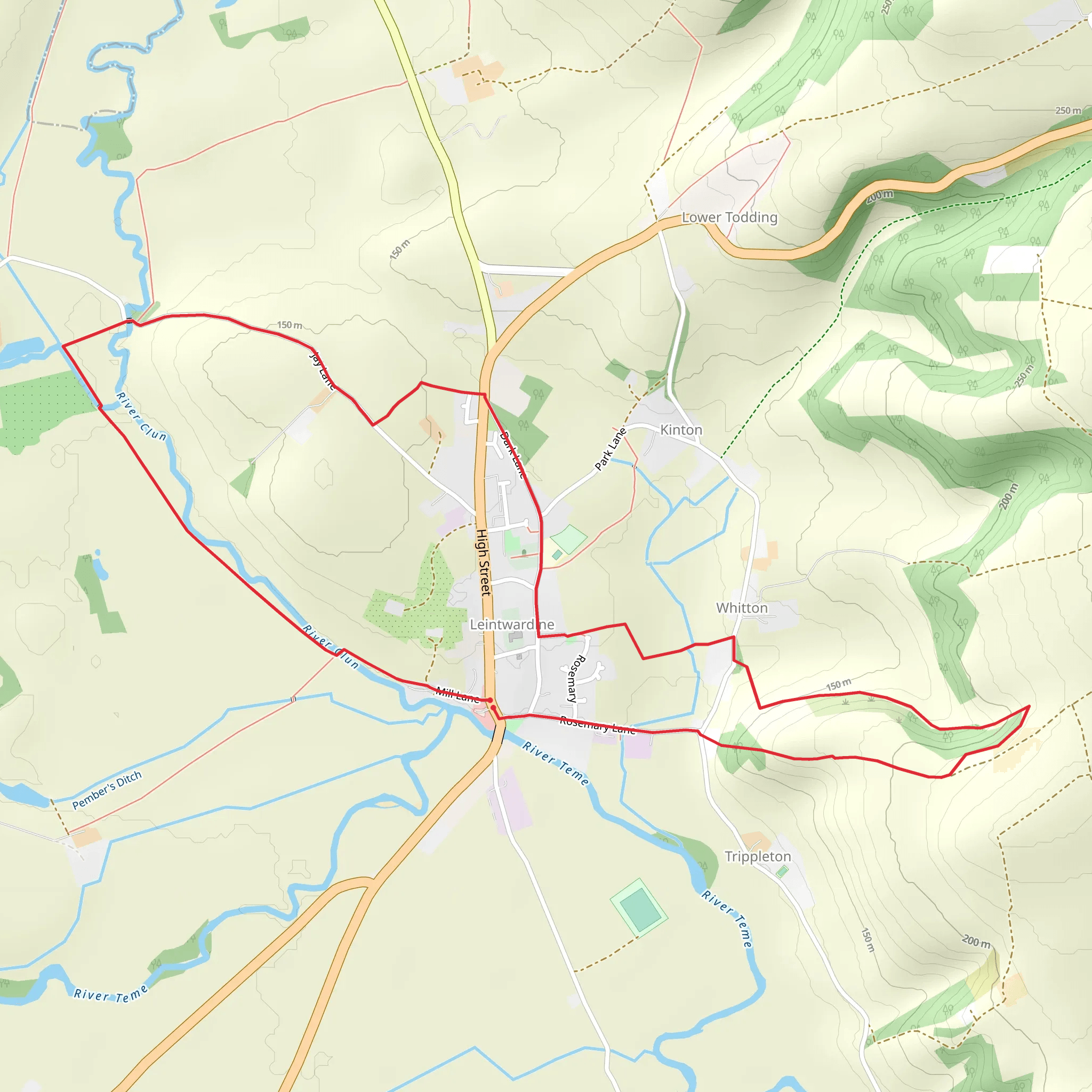 Leintwardine Loop mobile static map