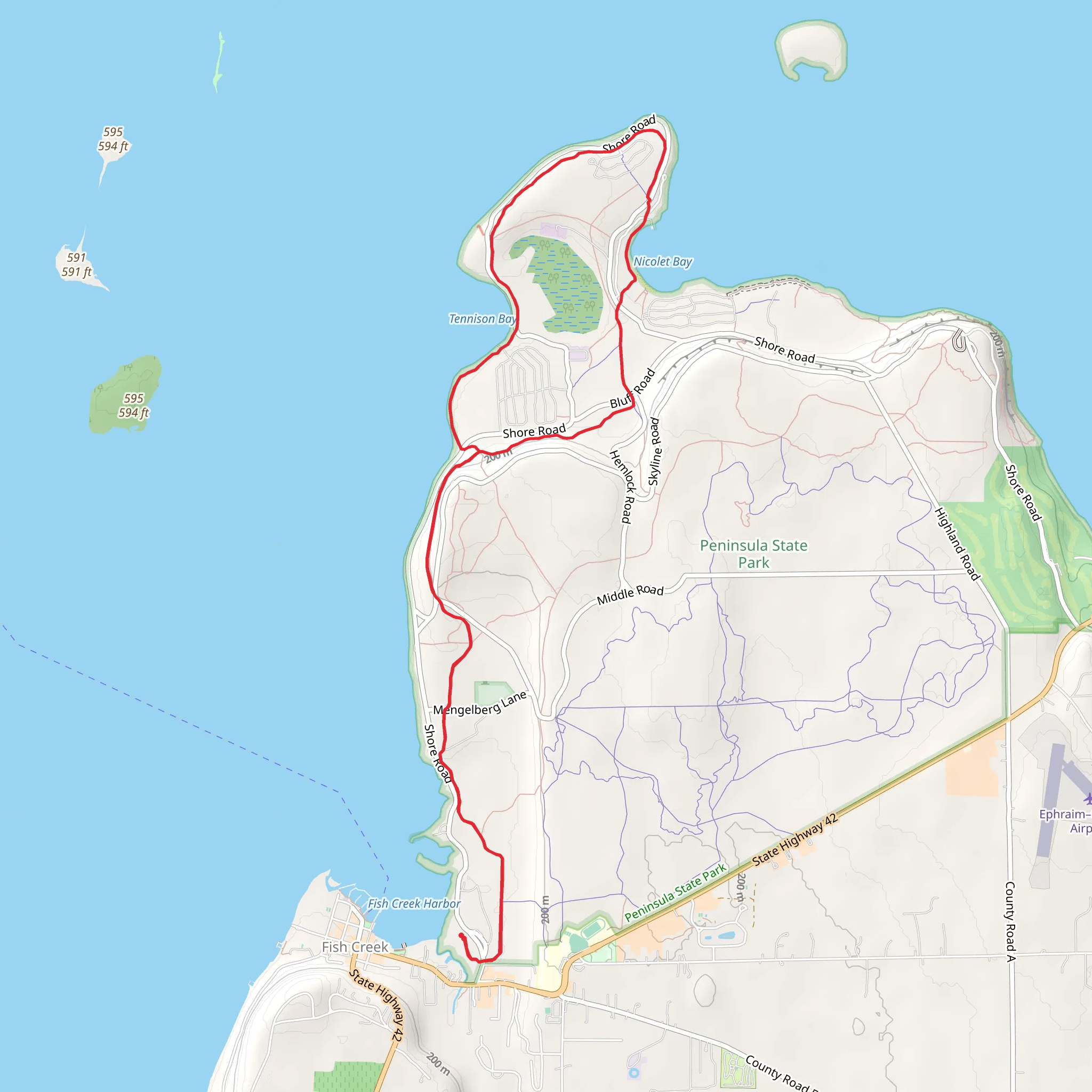 Sunset Route - Fish Creek mobile static map