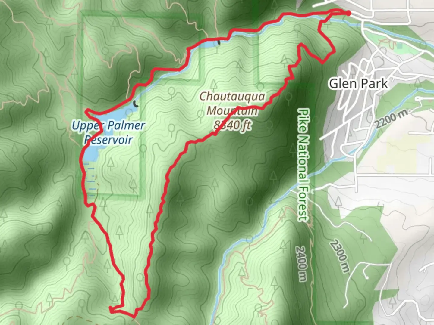 An image depicting the trail Chautauqua Mountain and Upper Palmer Reservoir Loop and its surrounding area.