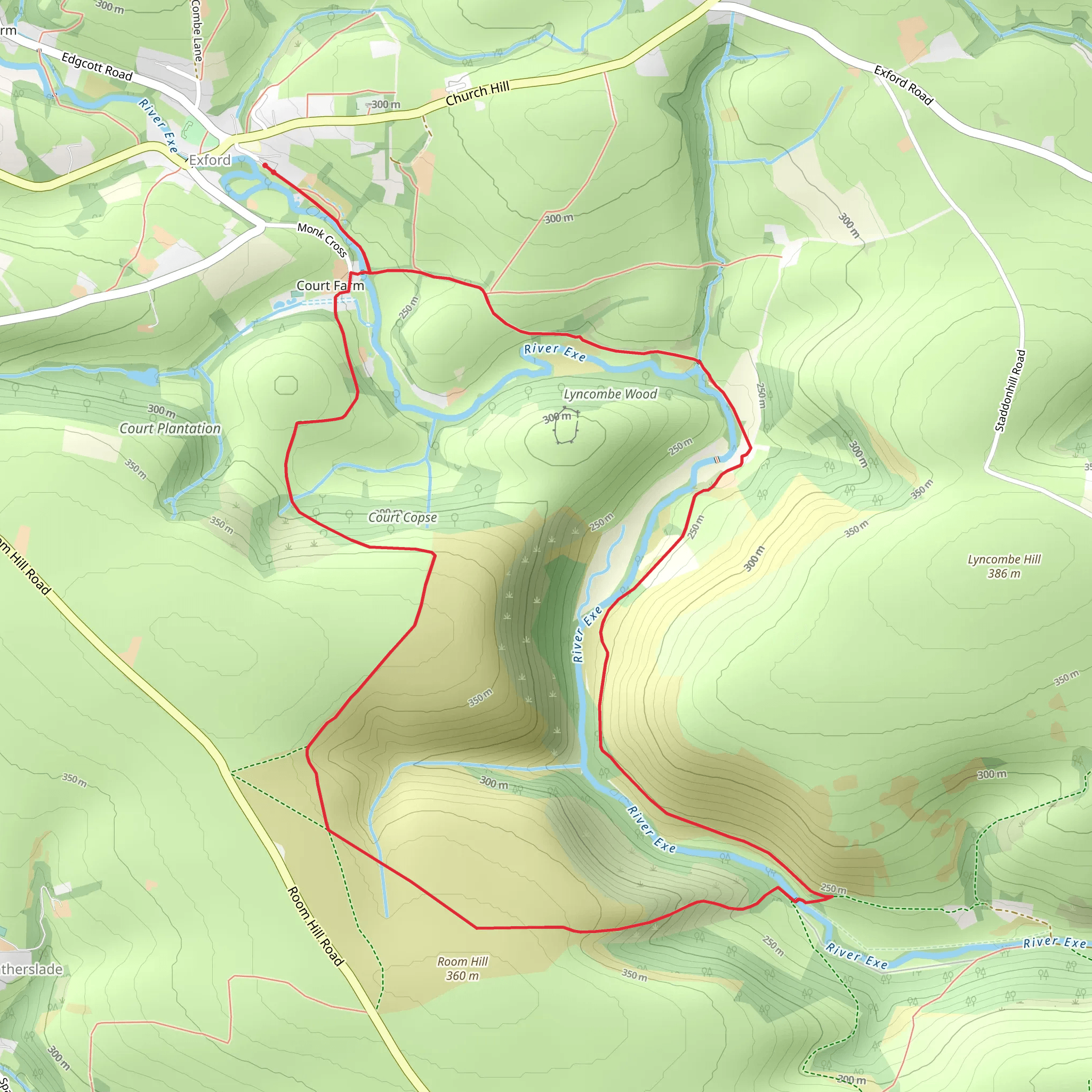 Exford Wood and Forest Loop mobile static map