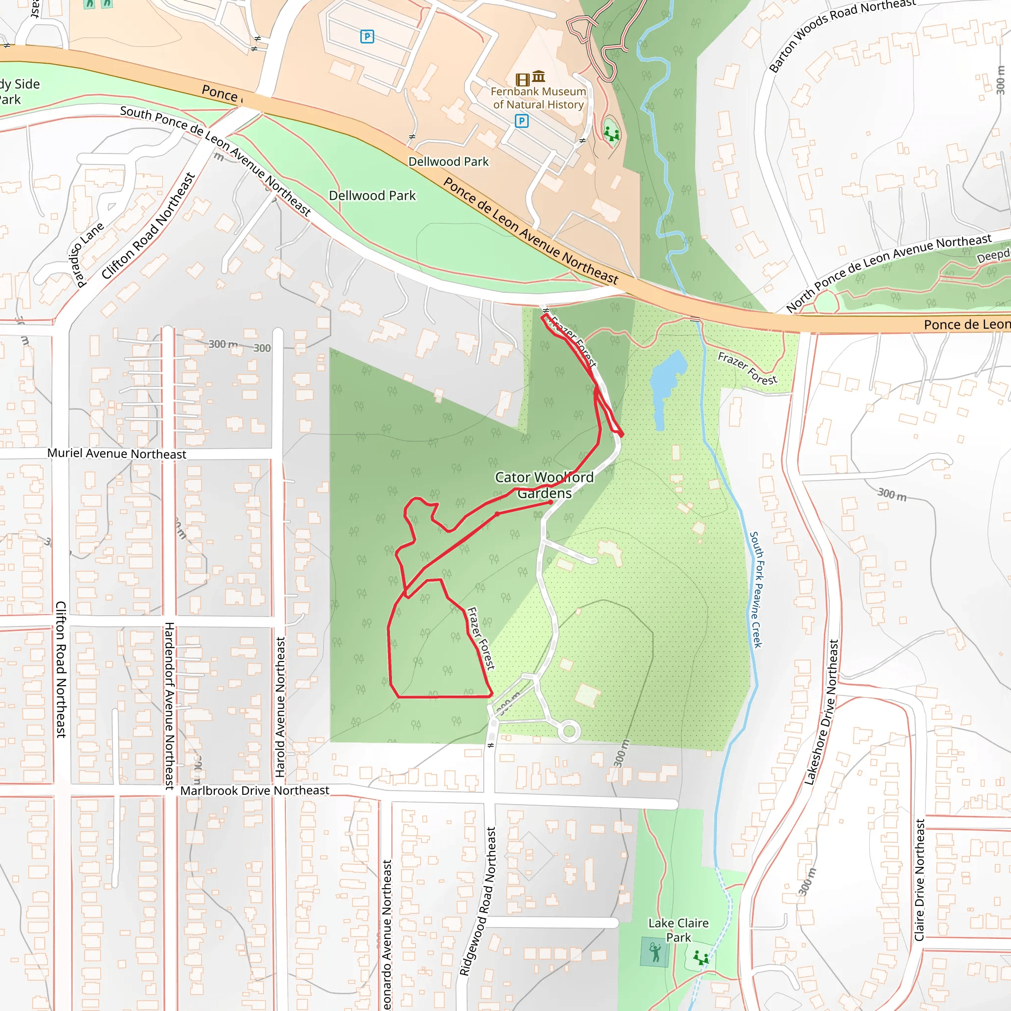 Cator Woolford Gardens Loop mobile static map