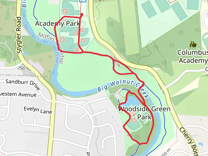 Academy Park to Woodside Green Park Loop