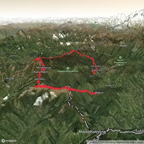 Sandakphu - Phalut Trek from Dhotrey