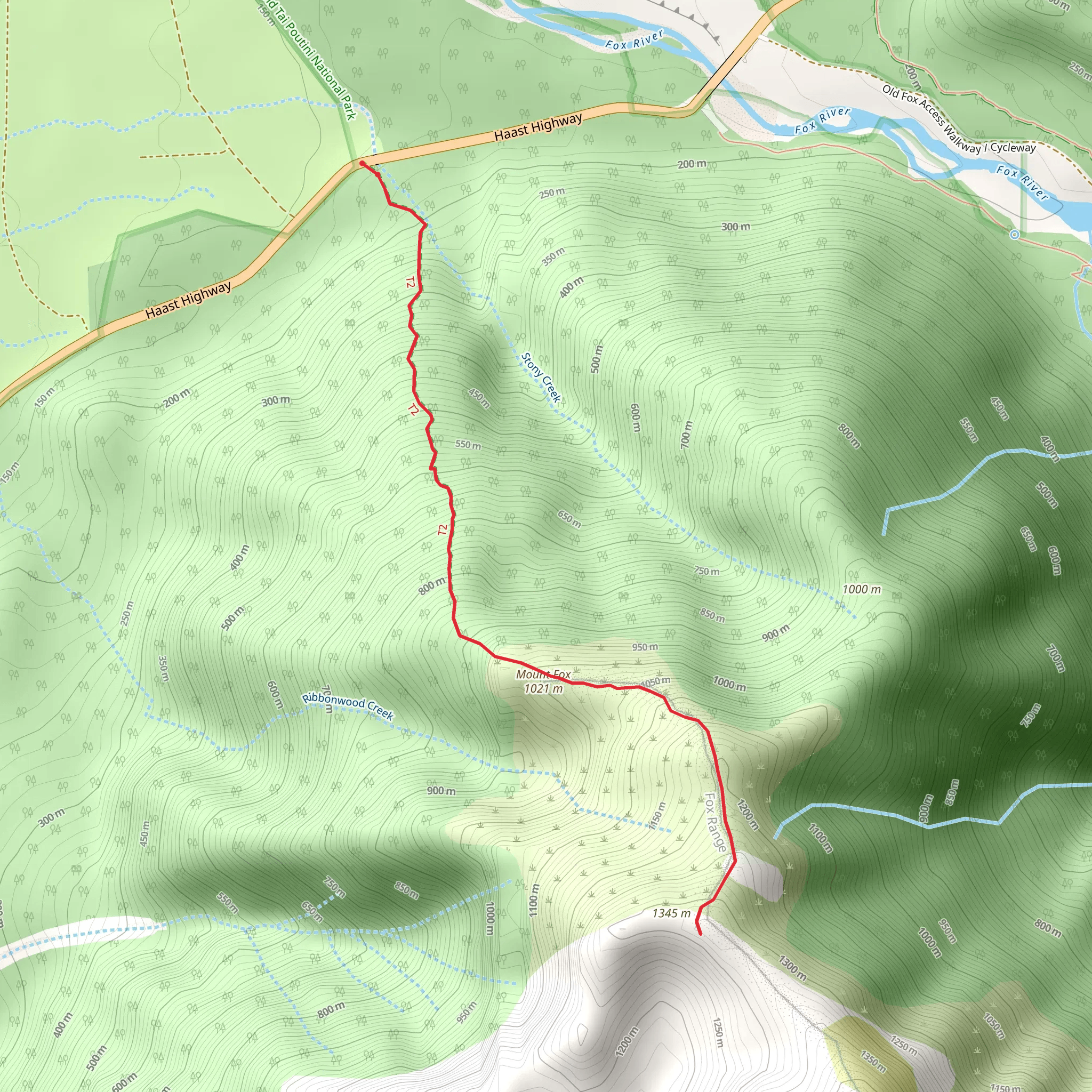 Mount Fox Route mobile static map