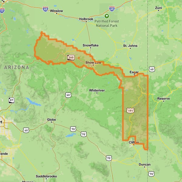 Apache-Sitgreaves National Forests mobile static map