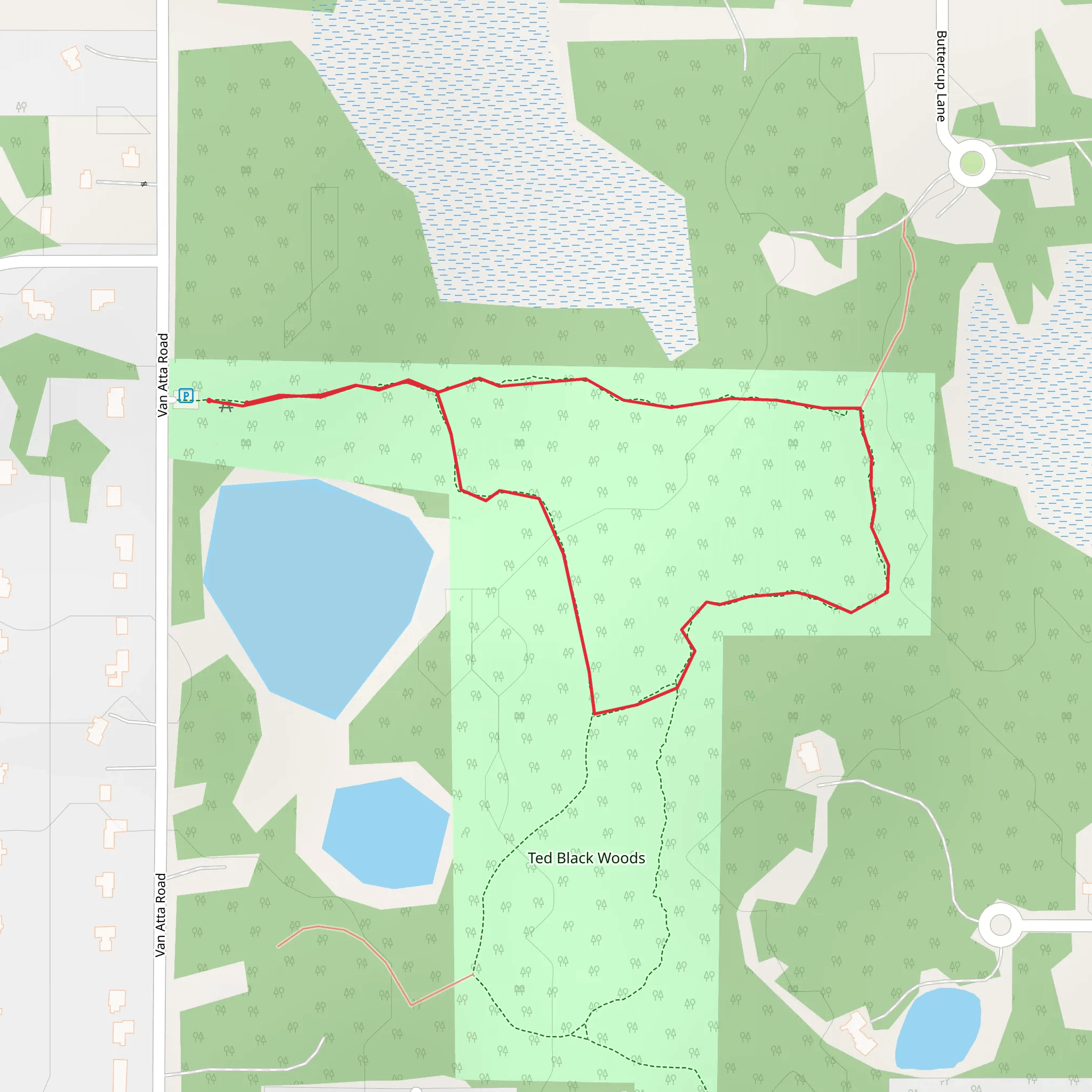 Ted Black Woods Loop Walk mobile static map