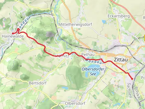 Hochschule to Hainewalde via Hainewalde - Zittau