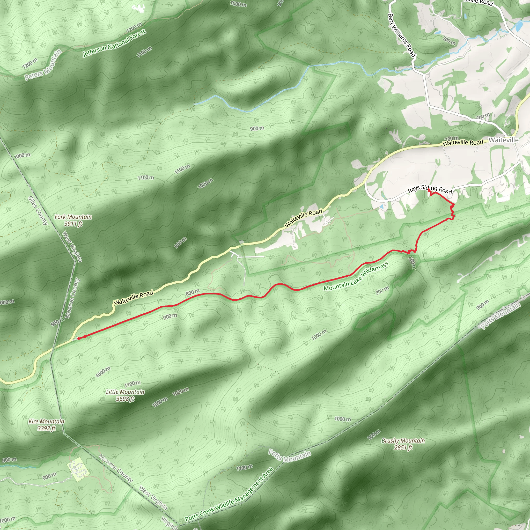 Potts Valley Rail Trail mobile static map