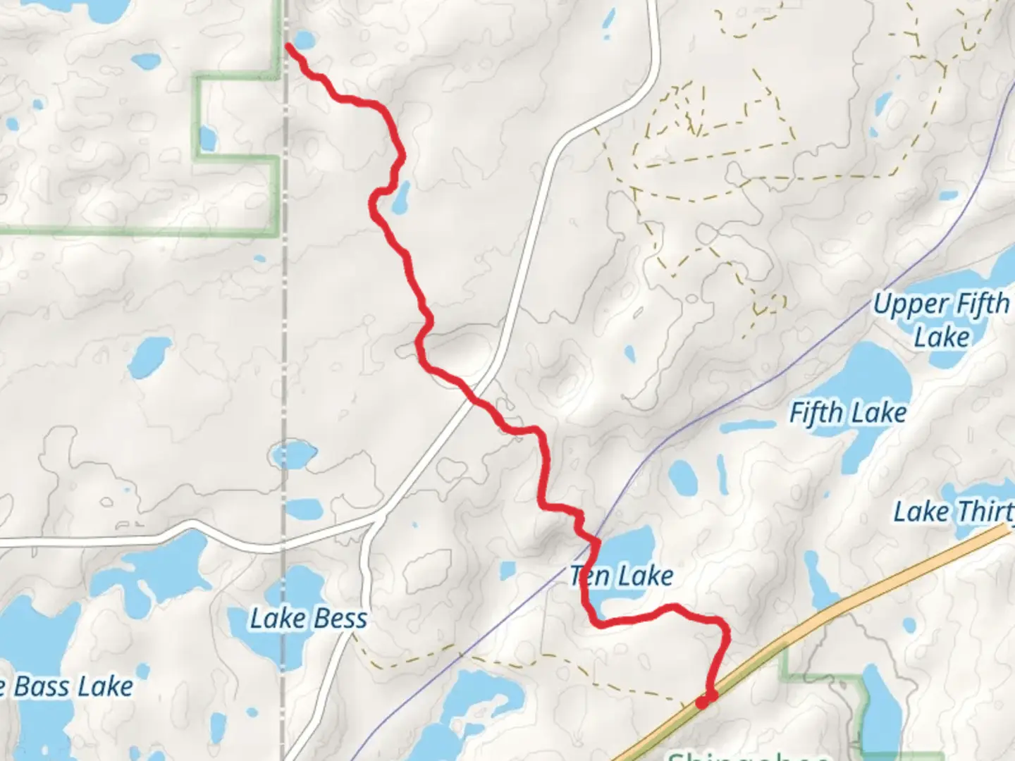 An image depicting the trail North Country Trail - Ten Lake and its surrounding area.