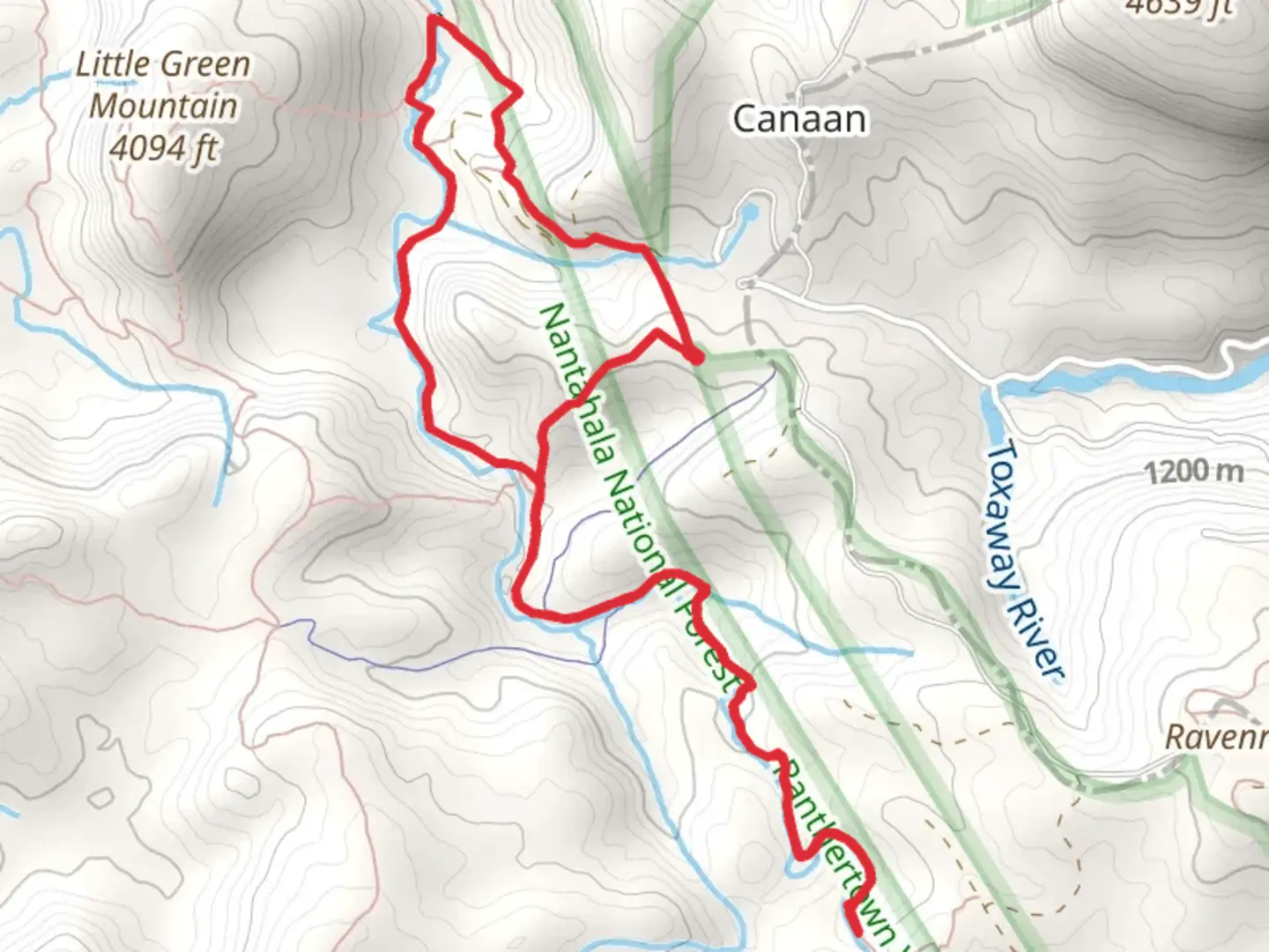 An image depicting the trail Greenland Creek and Schoolhouse Falls Loop Trail and its surrounding area.