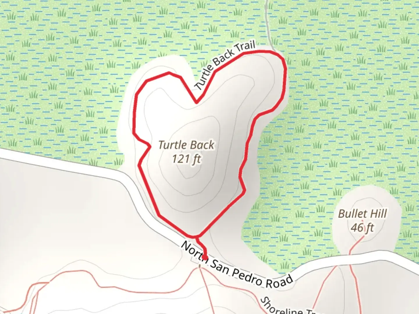 An image depicting the trail Turtle Back Loop Trail and its surrounding area.
