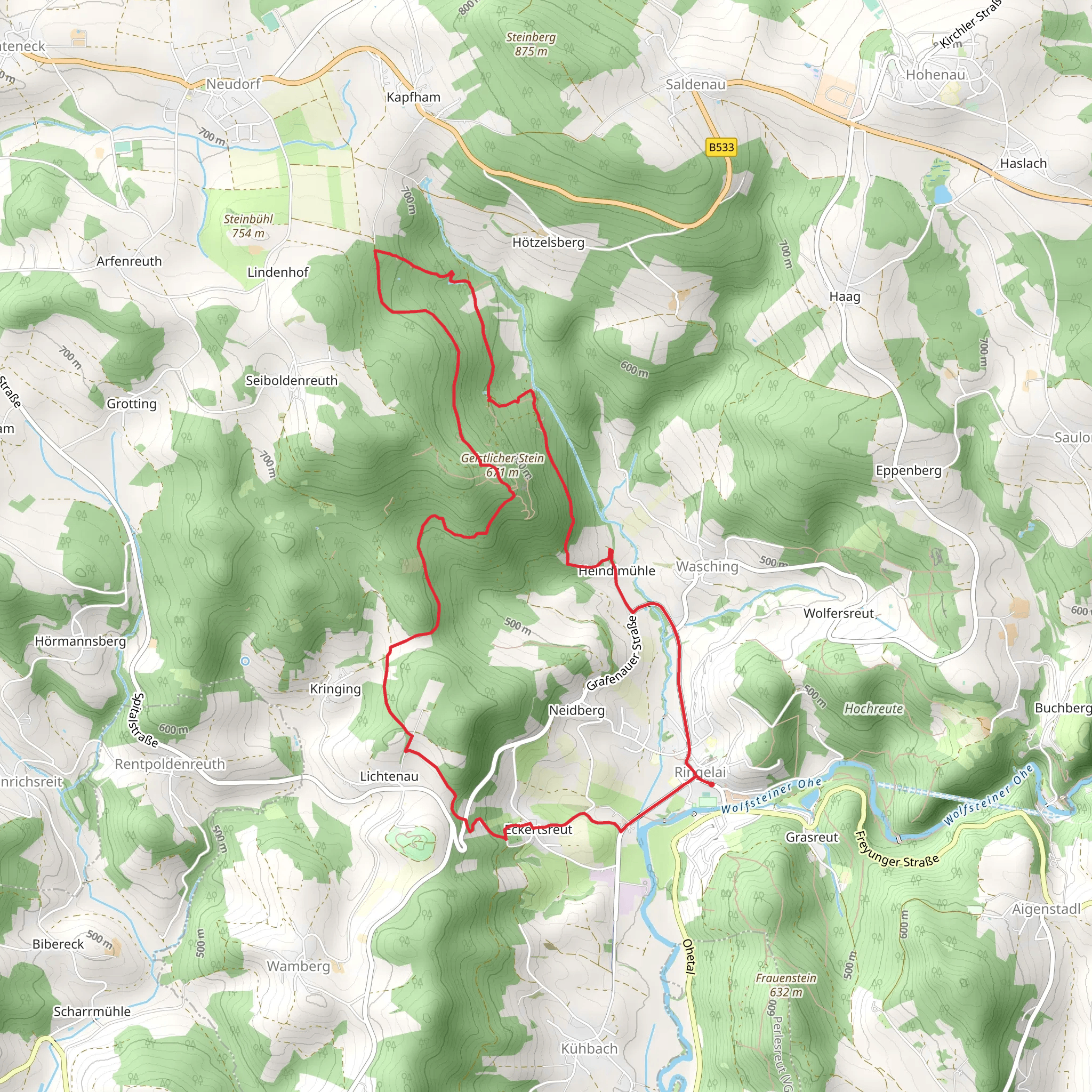 Themenwanderweg Ringelai mobile static map