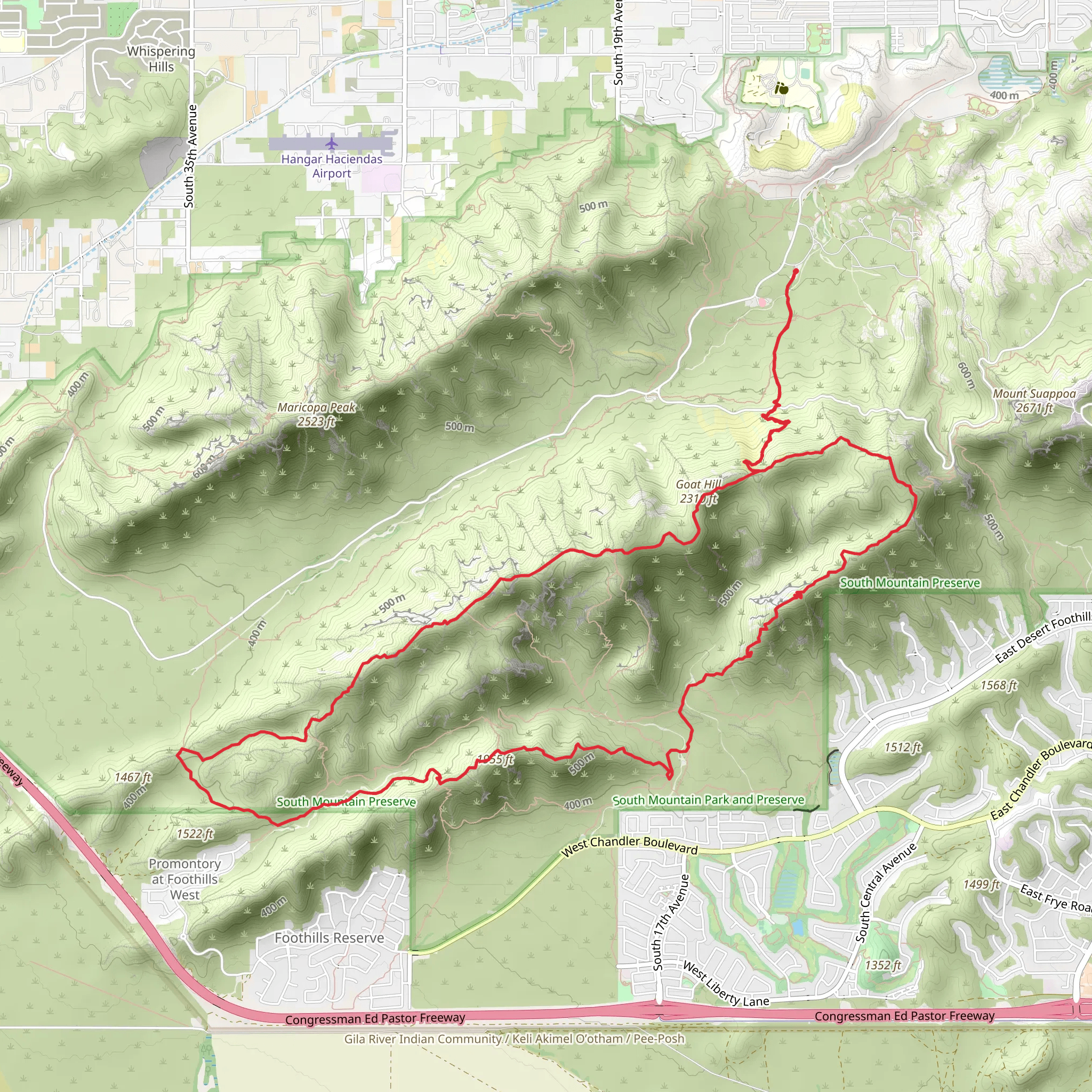 Ranger, Pyramid and Gila Loop Trail mobile static map