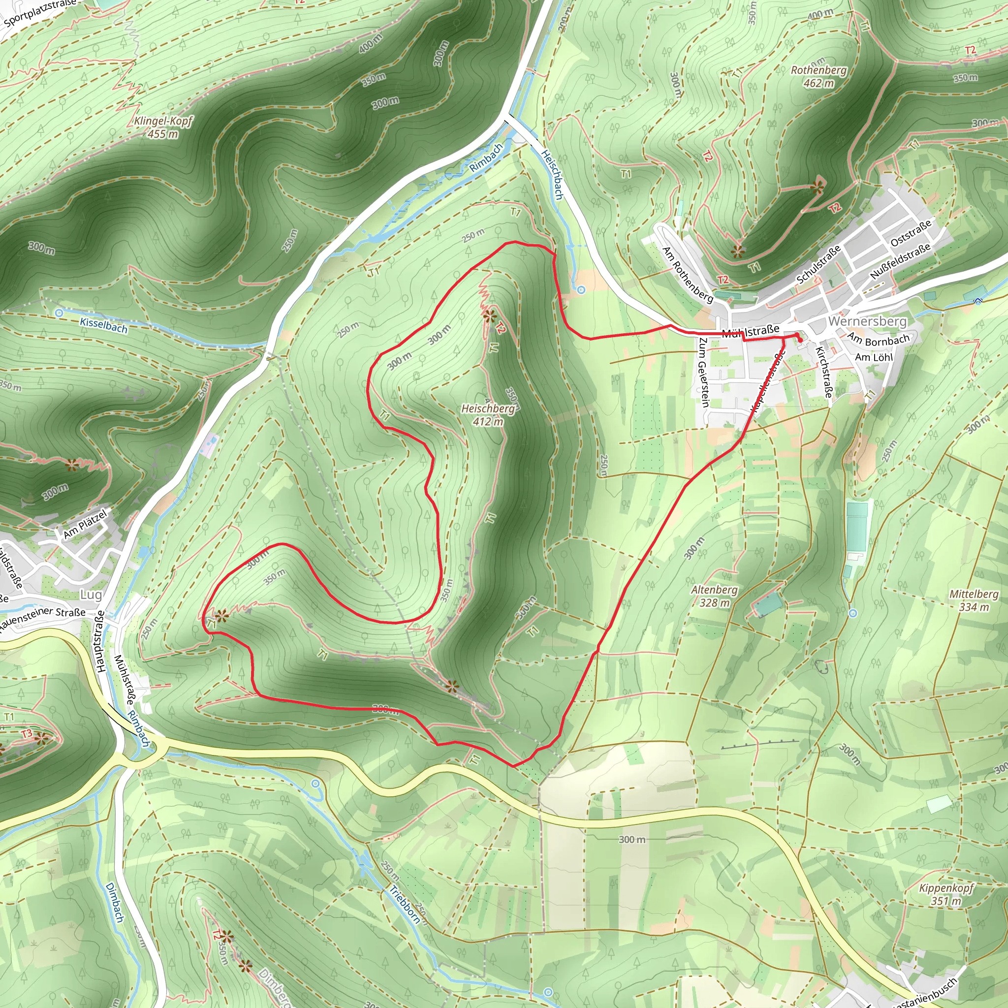Wernersberg 30 and 37 Loop mobile static map