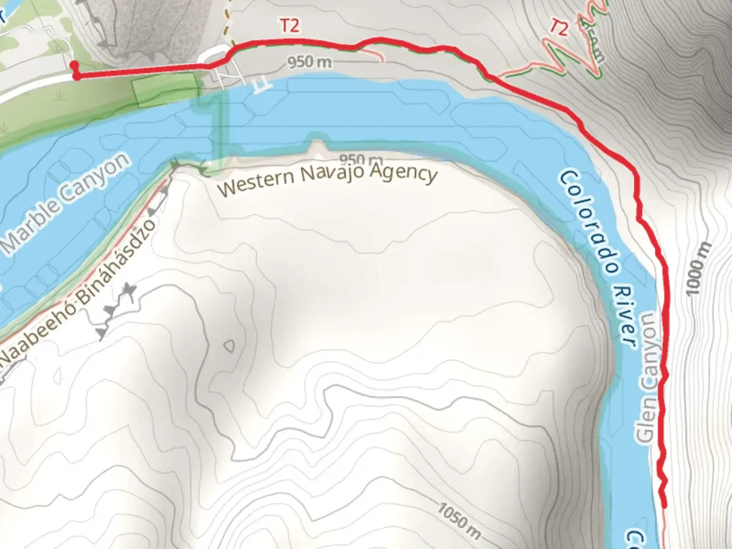 An image depicting the trail Colorado River via Spencer Trail and its surrounding area.