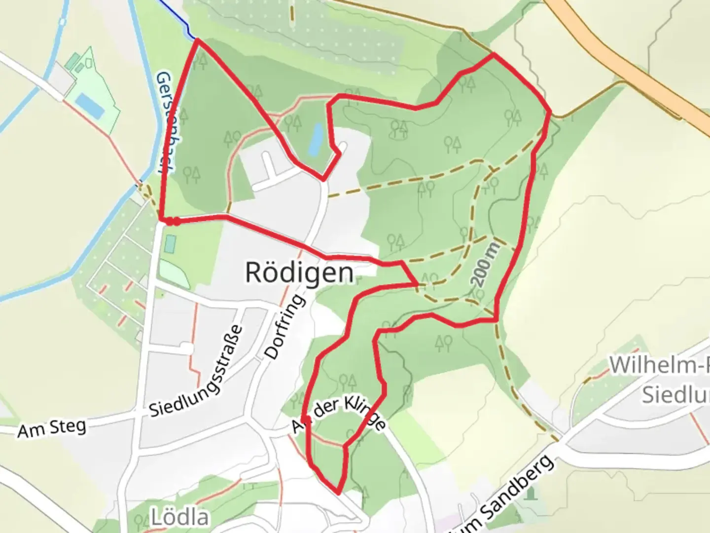 An image depicting the trail Wilhelm Pieck Siedlung Loop and its surrounding area.