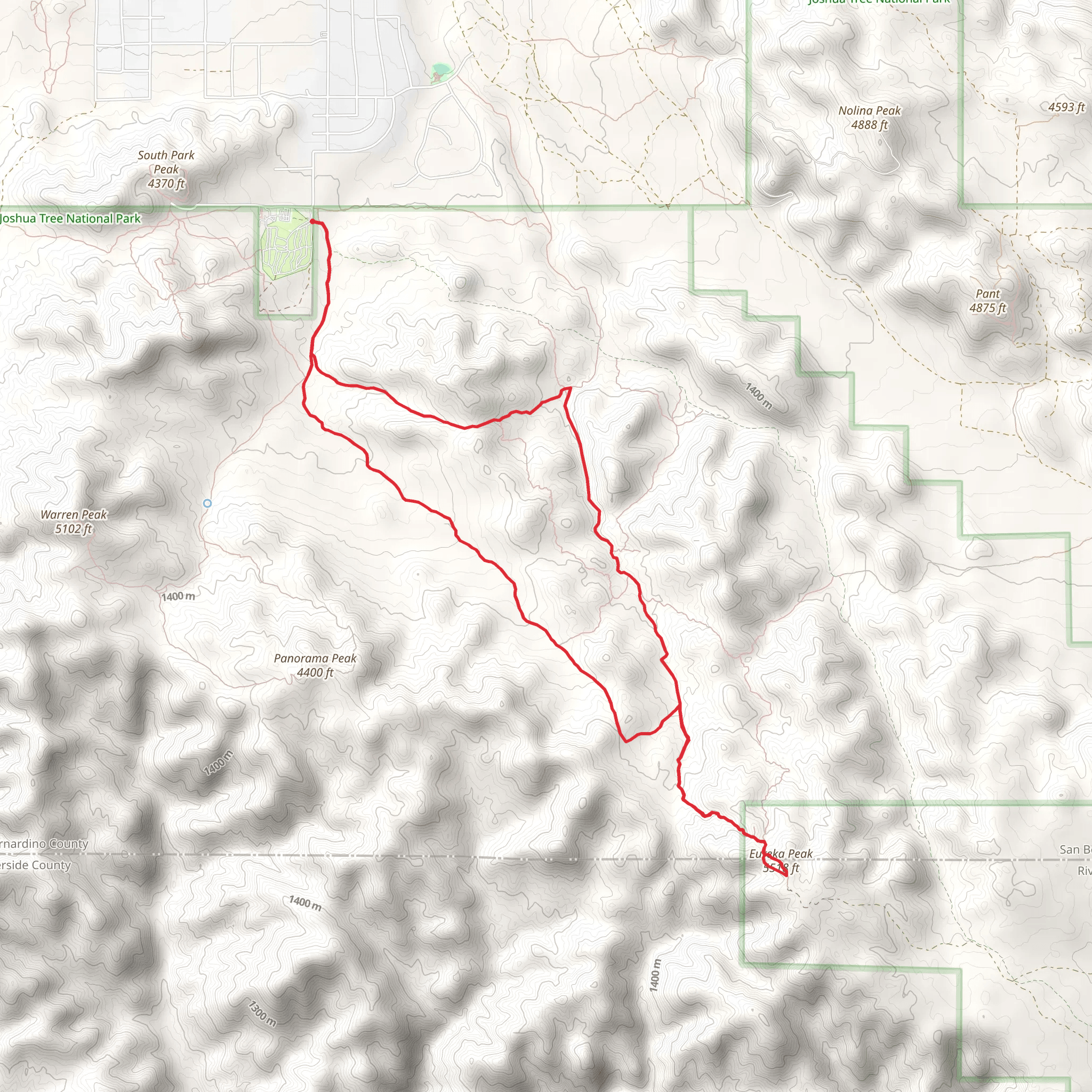 Eureka Peak and Burnt Hill Loop Trail mobile static map