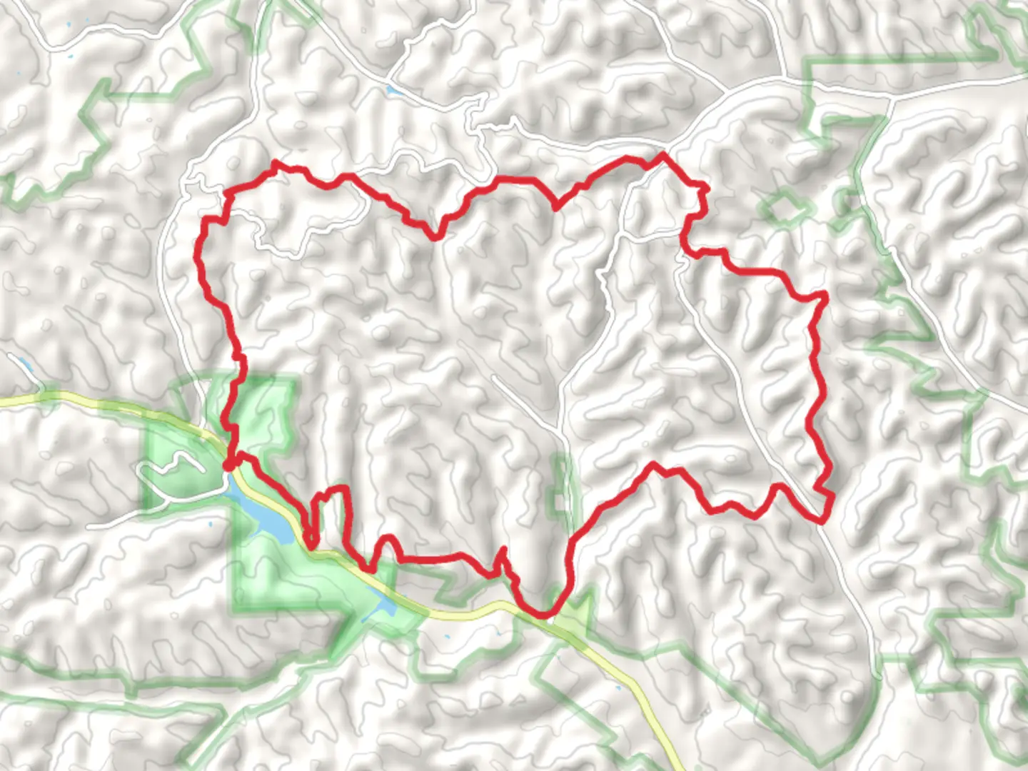 An image depicting the trail Backpack Main- North and Day Hike - East Loop Trail and its surrounding area.
