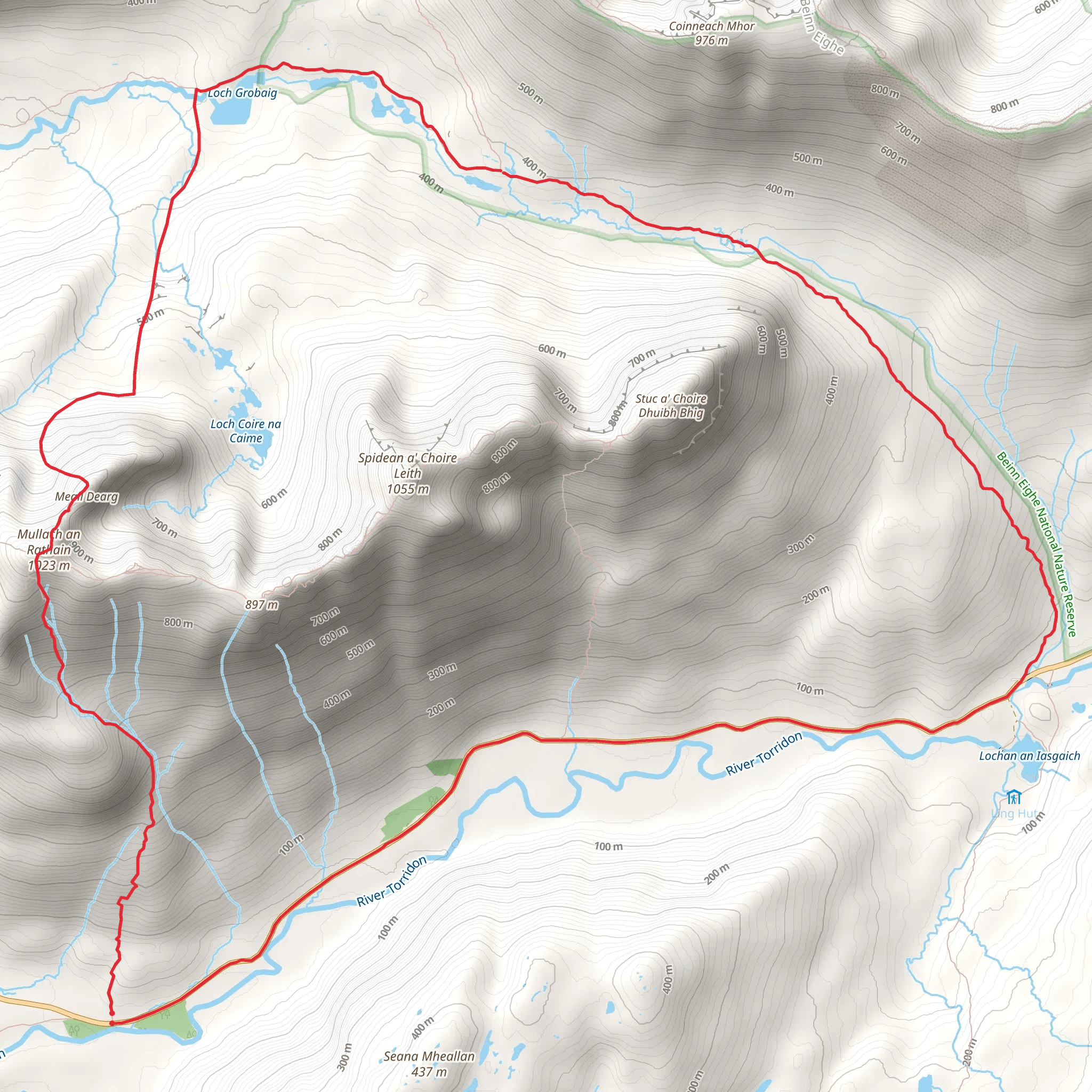 Northern Pinnacles of Mullach an Raihain Loop from Torridon mobile static map