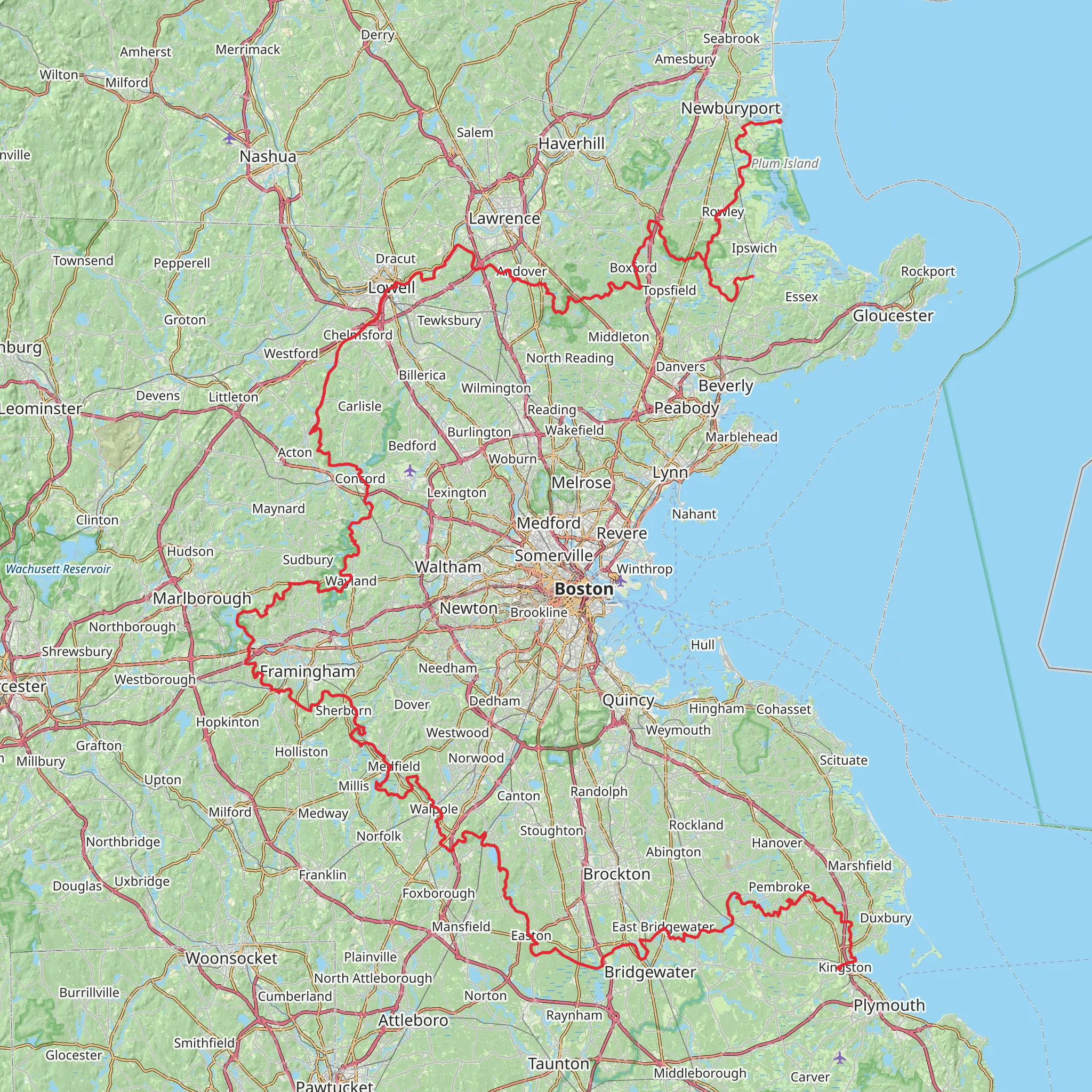 Bay Circuit Trail mobile static map