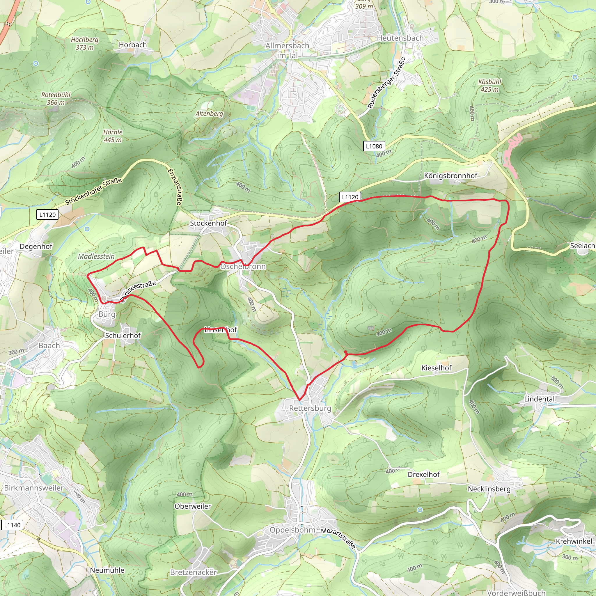 Rems Murr Wanderweg and Oeschelbronn Rundweg Loop mobile static map