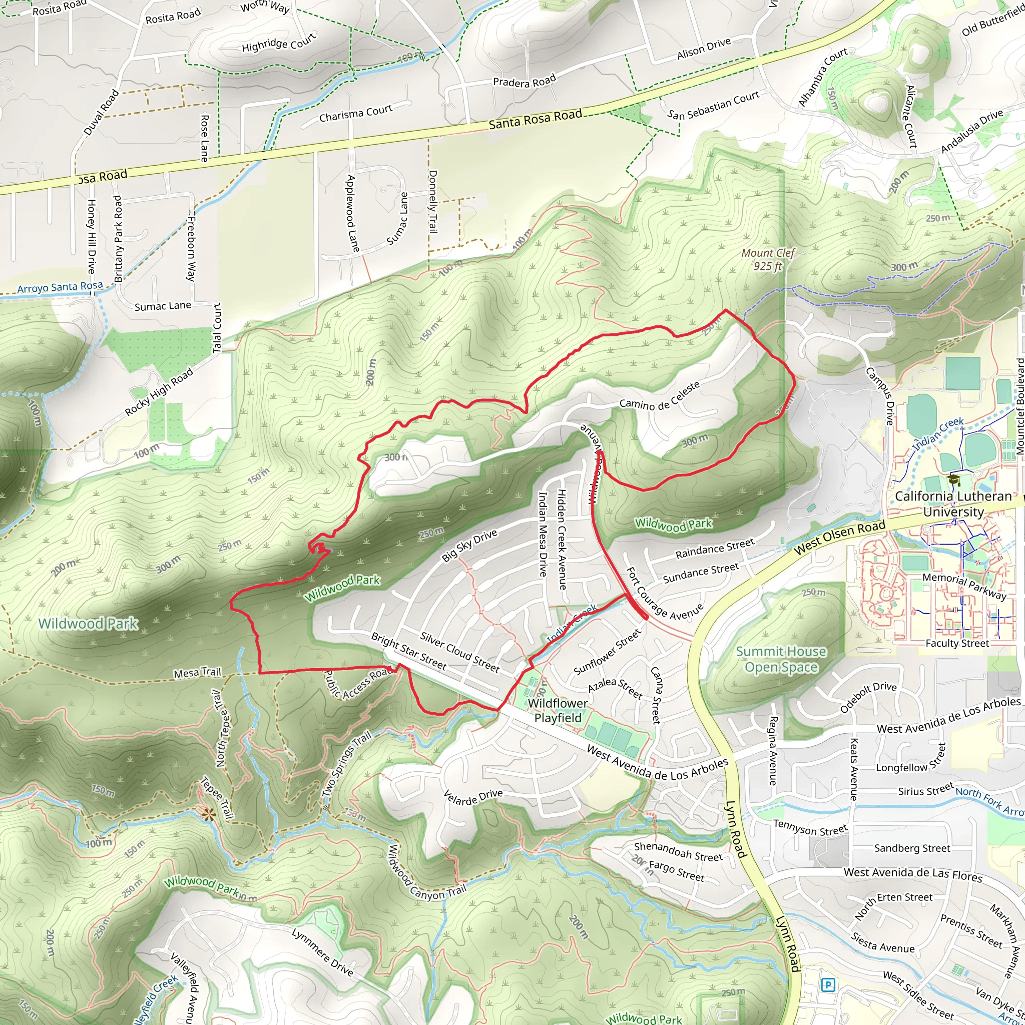 Santa Rosa and Lower Butte Loop Trail mobile static map