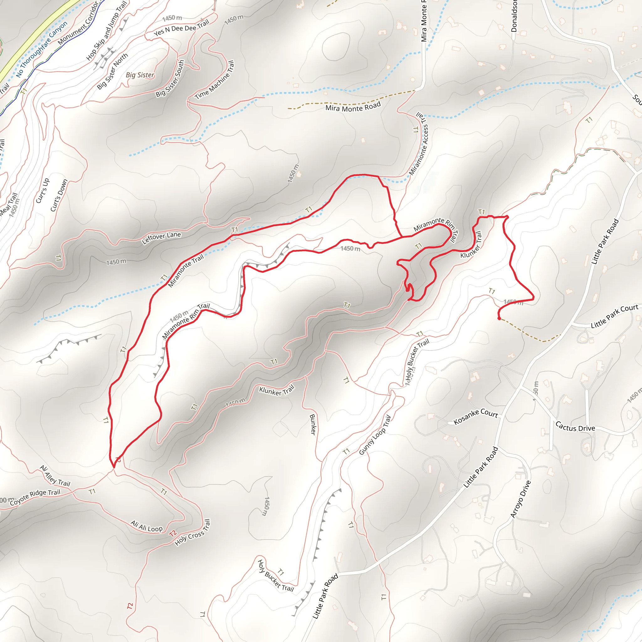 Miramonte Rim Loop via Clunker Trail mobile static map