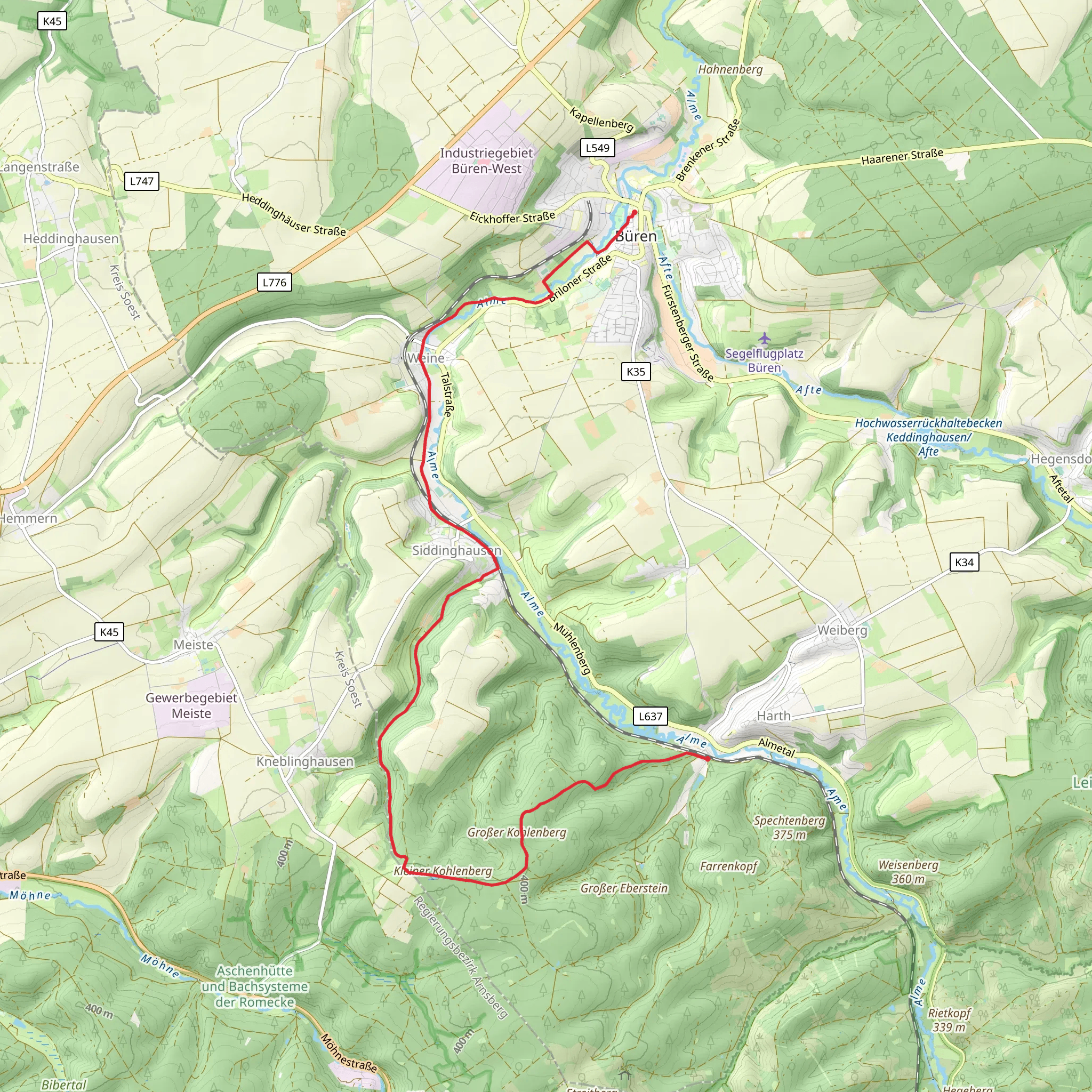 Ringelsteint to Buren Walk mobile static map