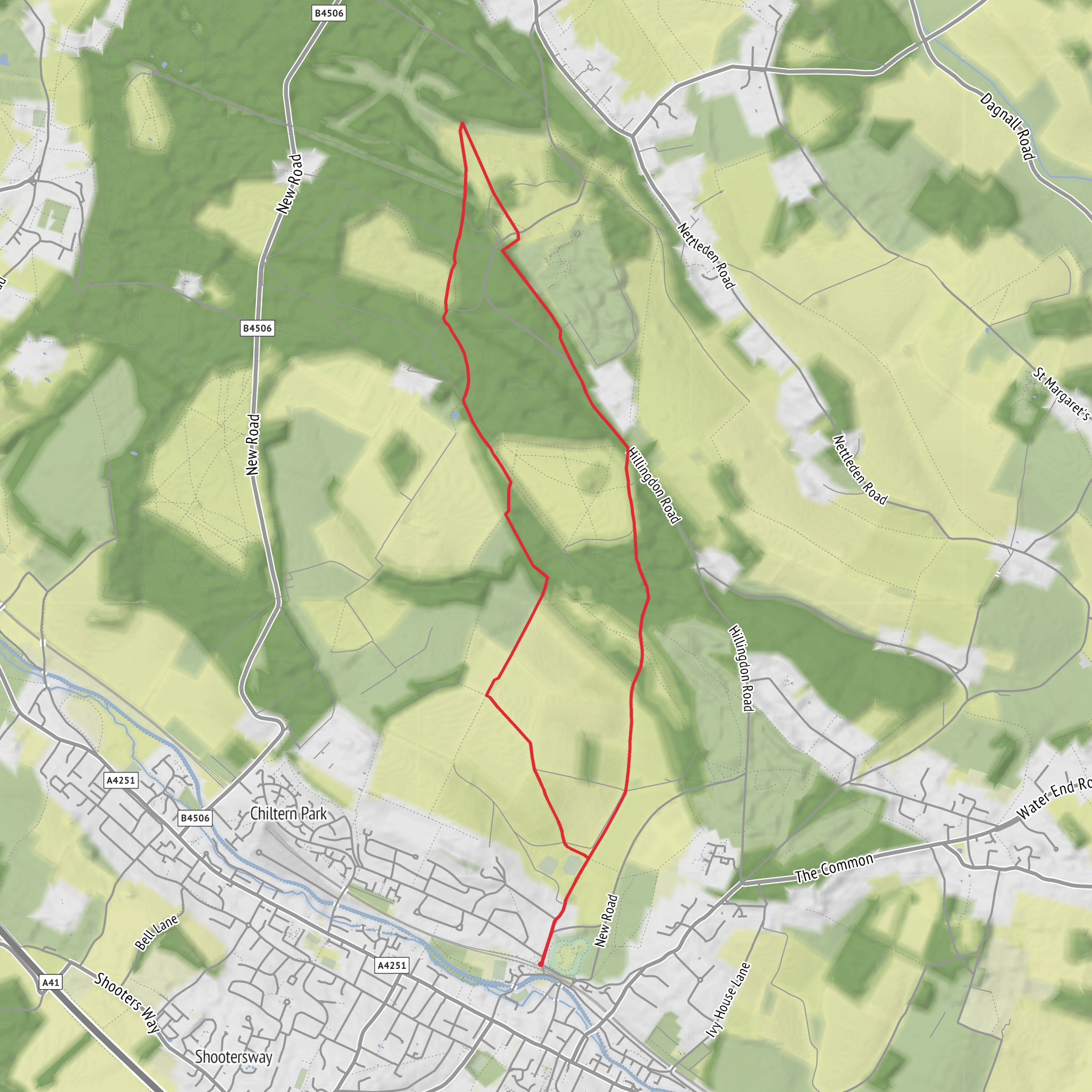 Berkhamstead Common, Ashridge Park and Frithsden Beeches Loop mobile static map