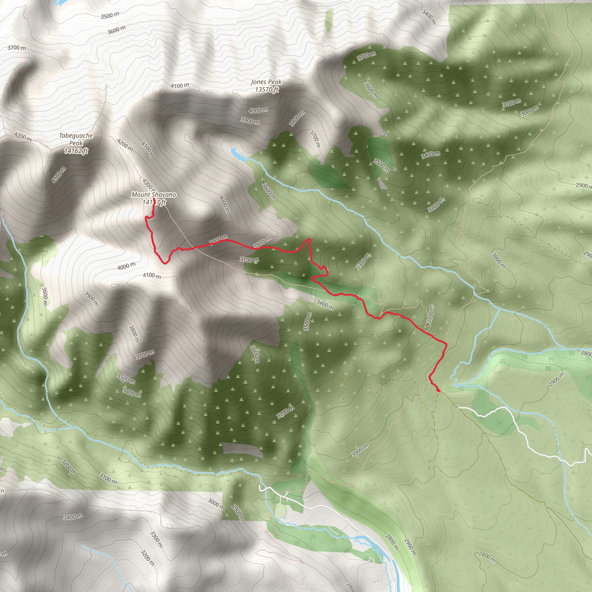 Mount Shavano Trail mobile static map