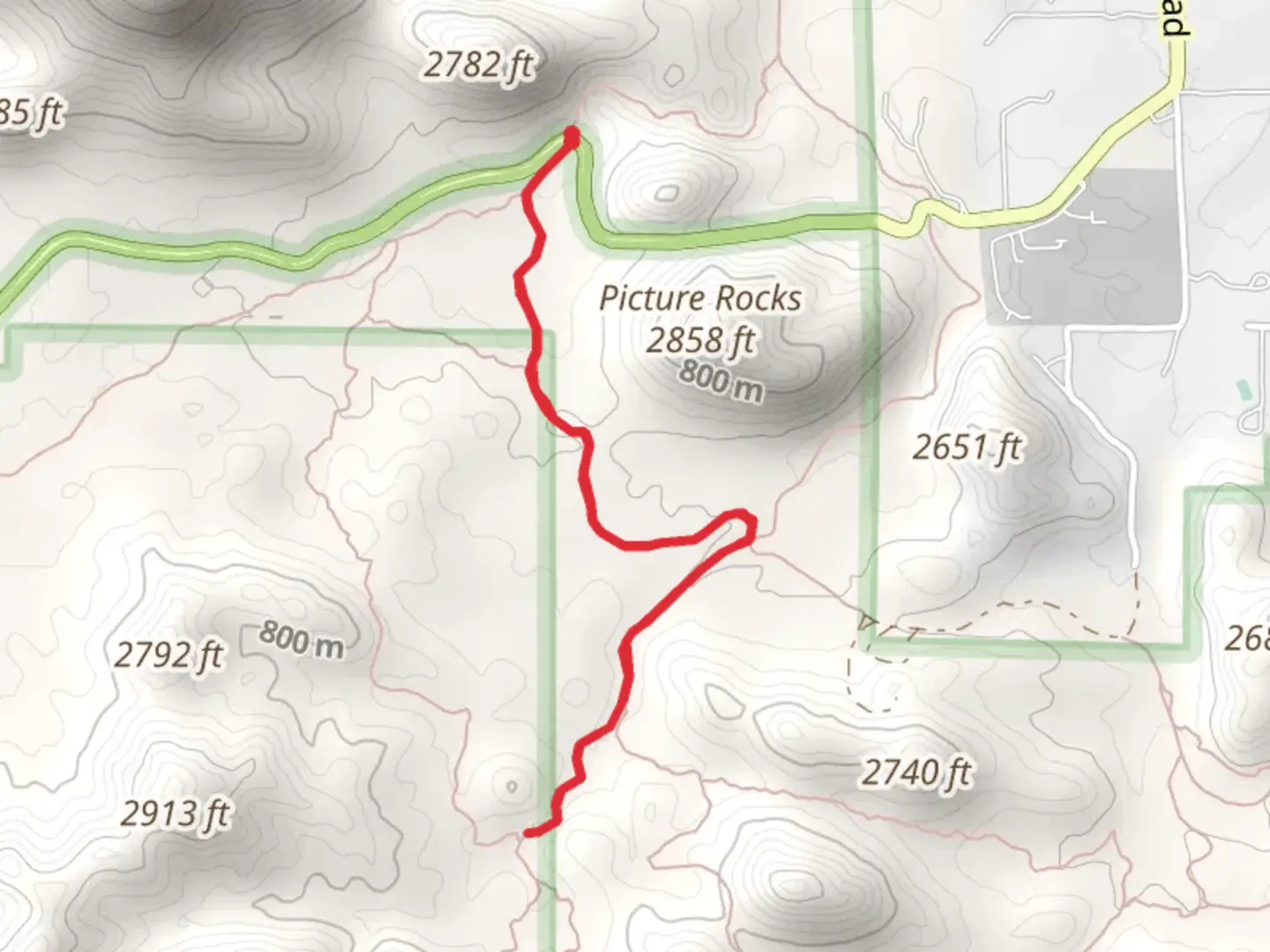 An image depicting the trail Picture Rocks Wash Trail and Ringtail Trail and its surrounding area.