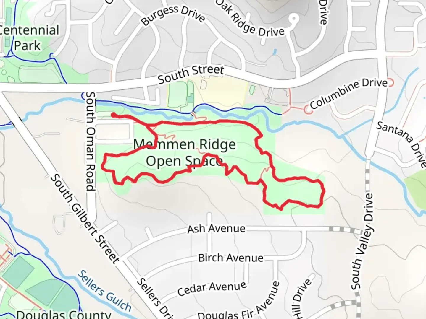 An image depicting the trail Memmen Ridge Open Space Loop Trail and its surrounding area.