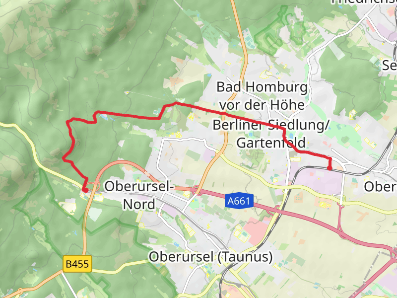 Bad Homburg to Hohemark via Taunusklub Route