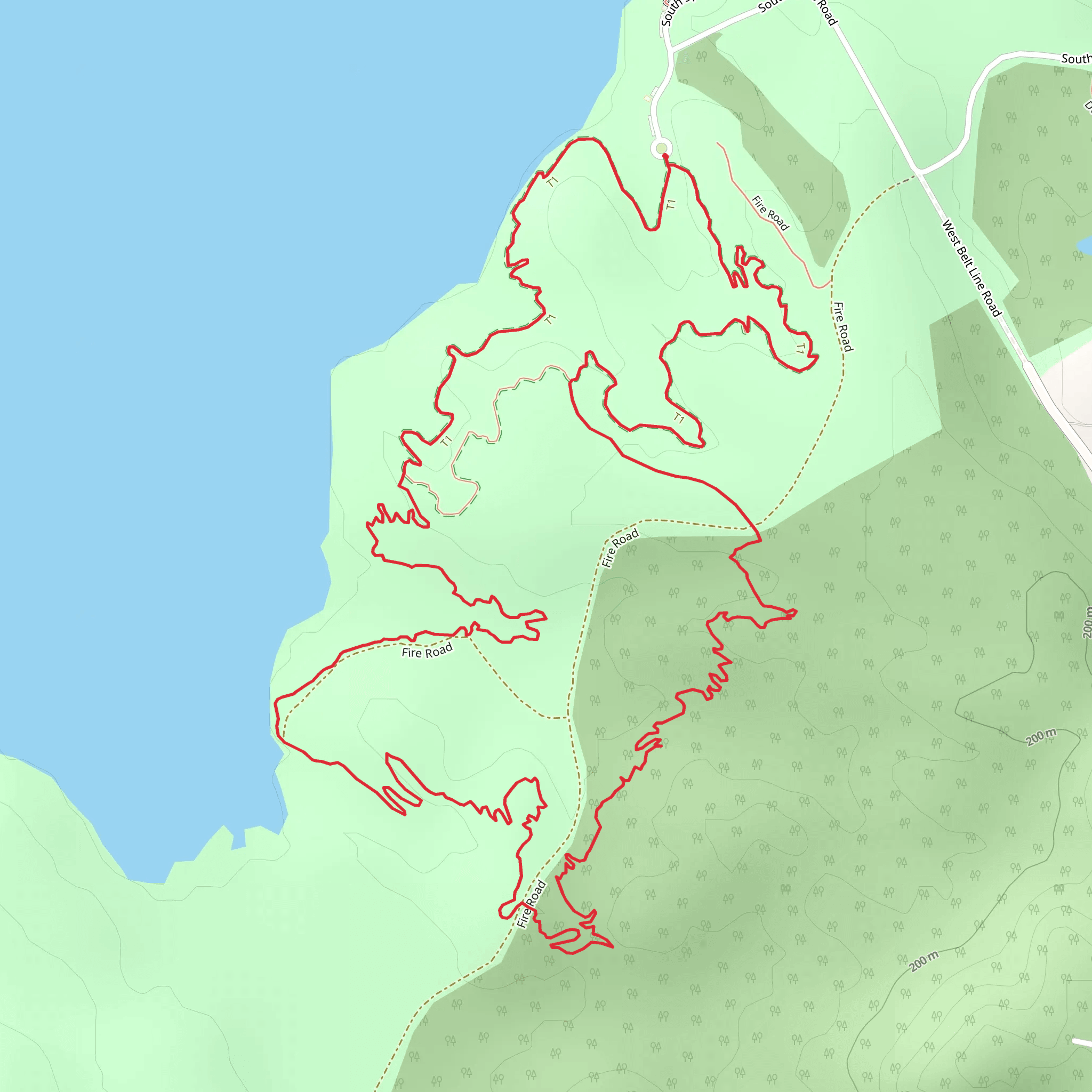 Cedar Hill State Park Loop - DOBRA Trail mobile static map