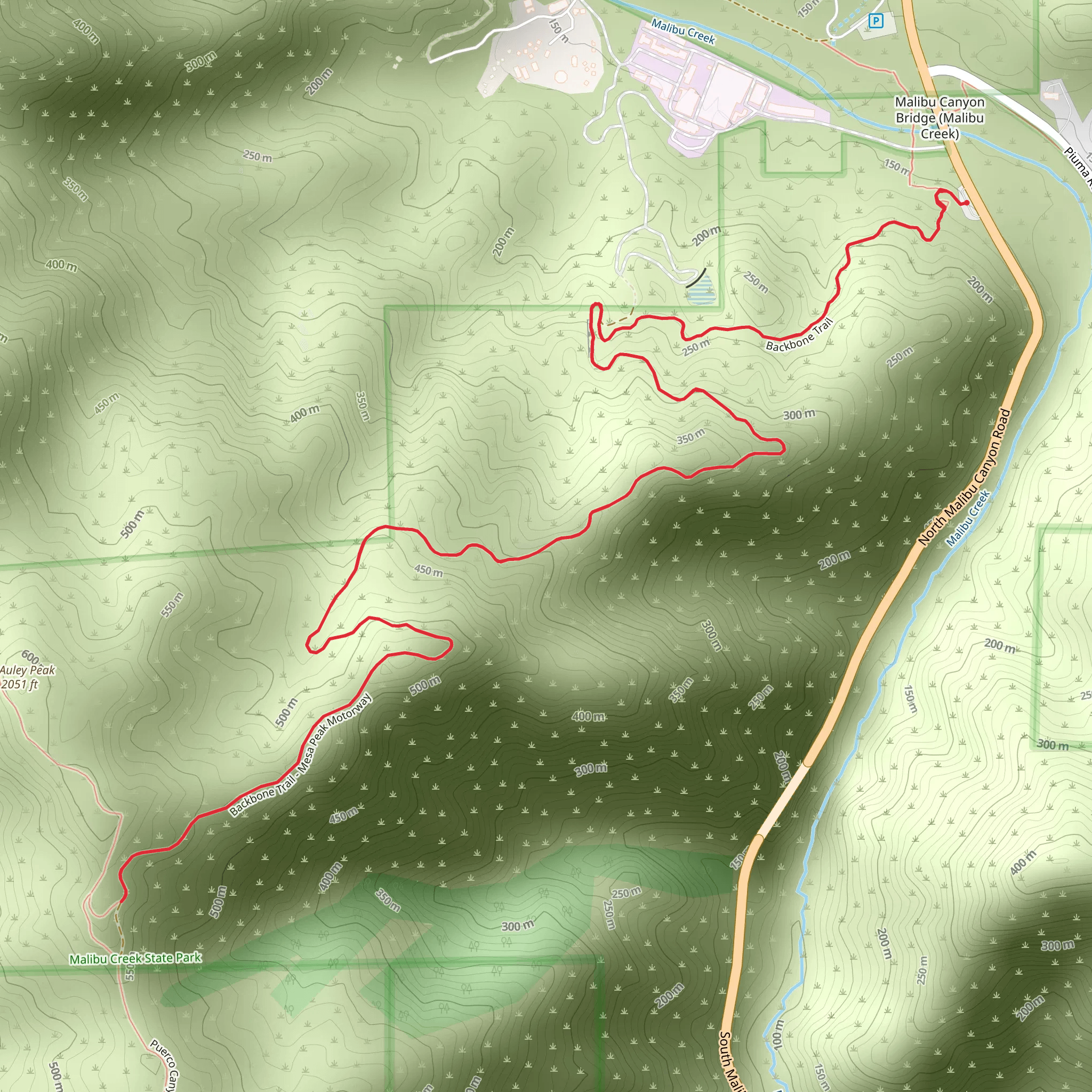Backbone Trail - Crater Camp mobile static map