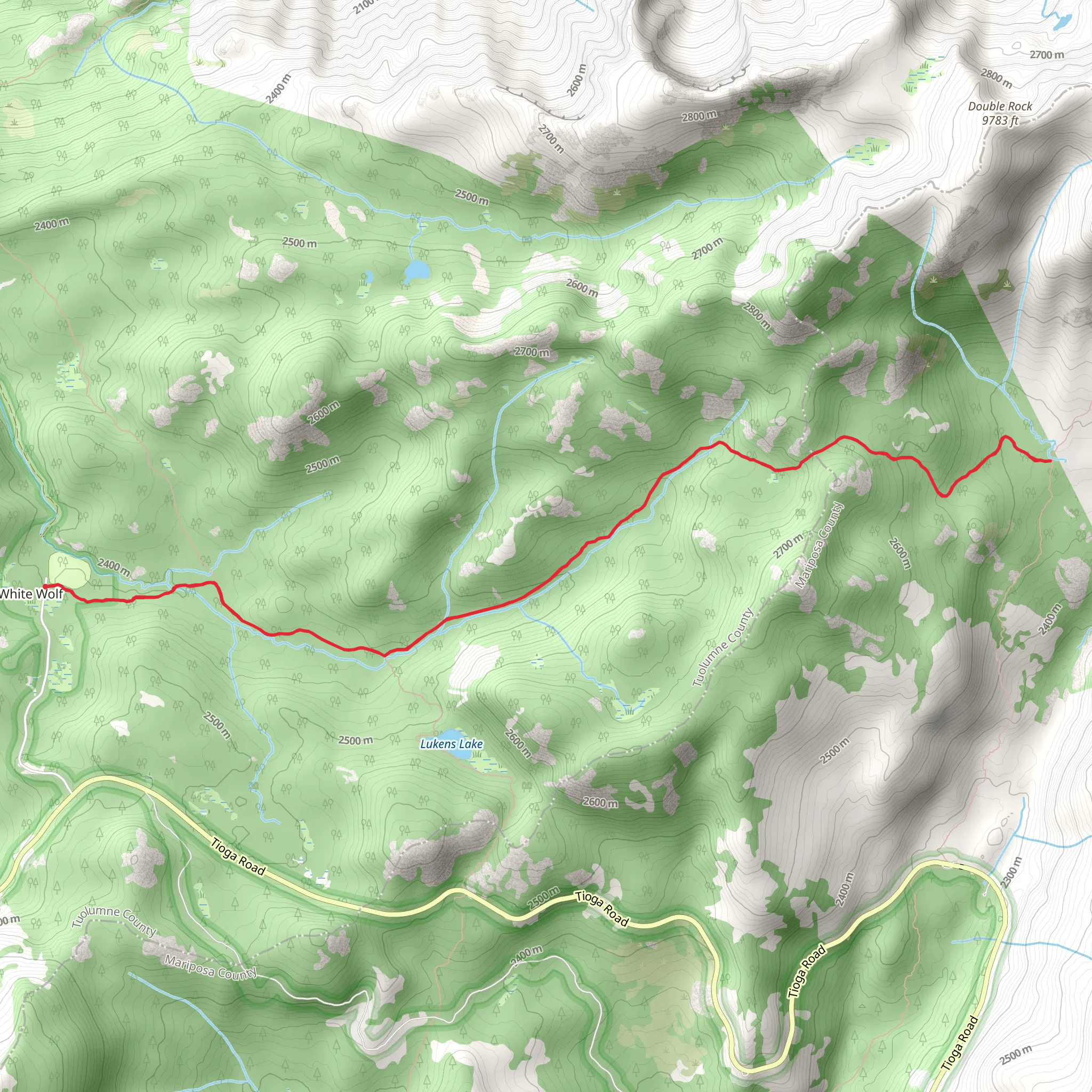 Walk along Middle Tuolumne River mobile static map