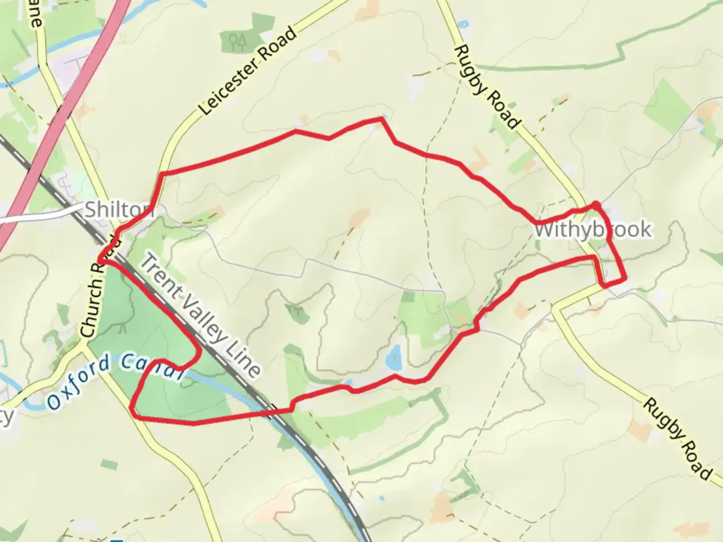 An image depicting the trail Shilton Loop and its surrounding area.