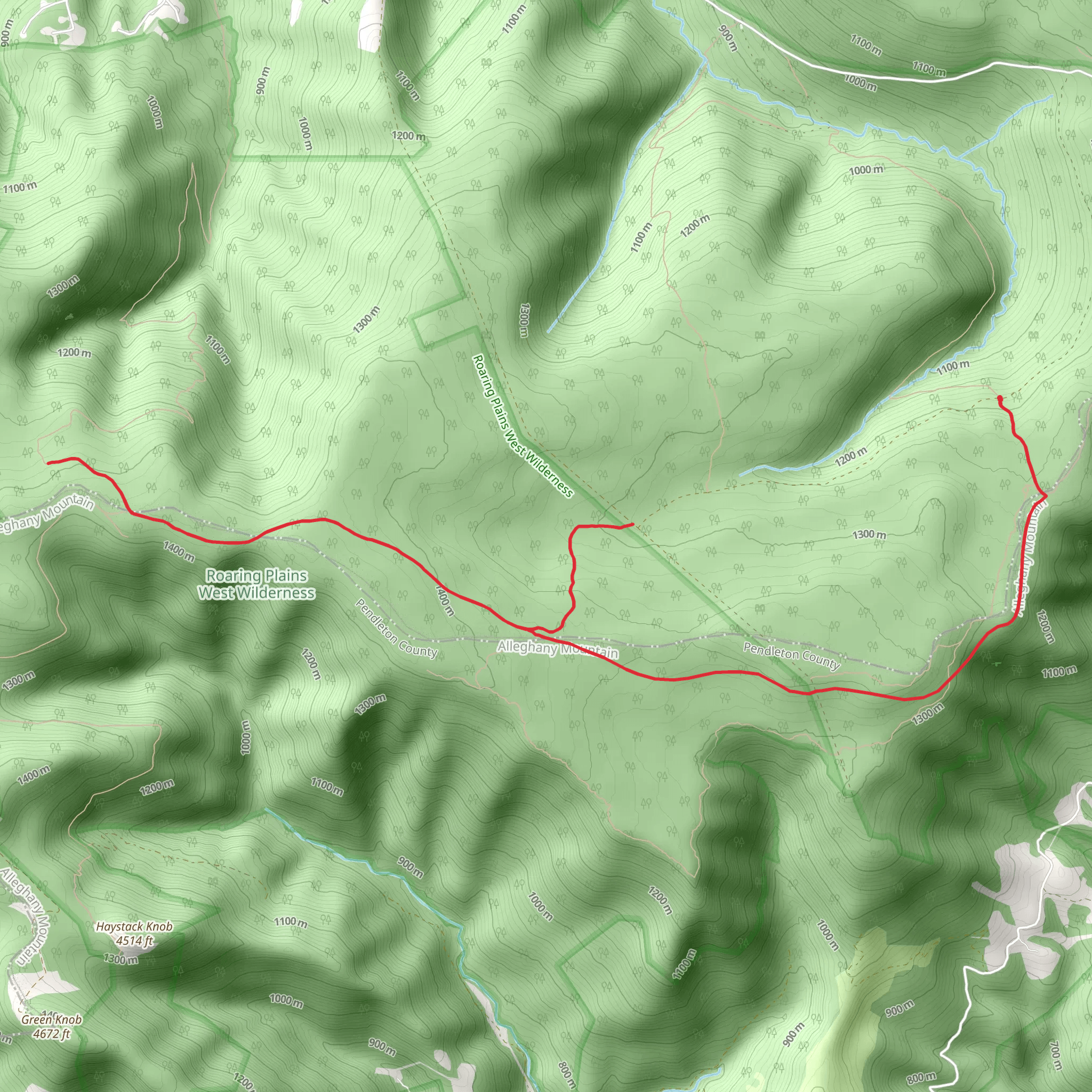 Roaring Plains Trail mobile static map
