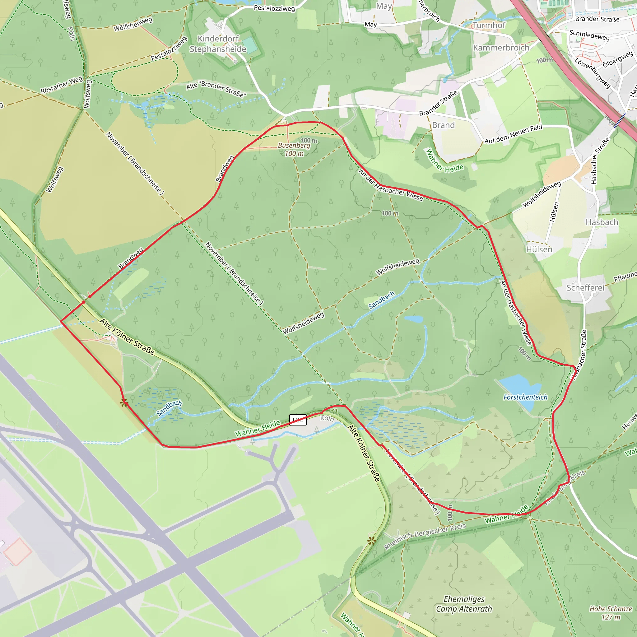 Geisterbusch Tour and Herfeld Tour mobile static map