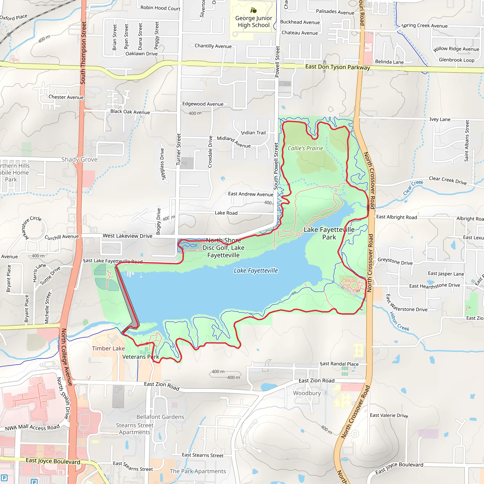 Lake Fayetteville Loop mobile static map