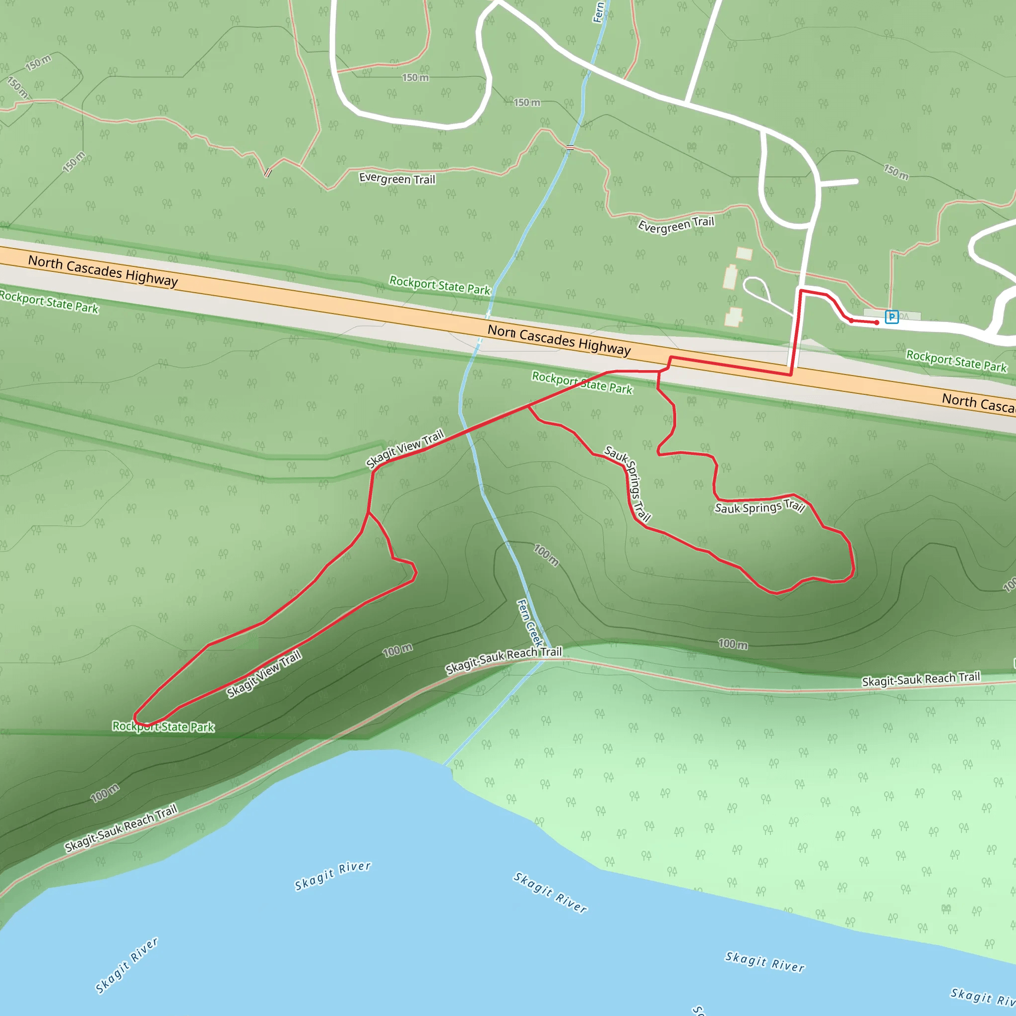 Skagit View and Sauk Springs Loop Trail mobile static map