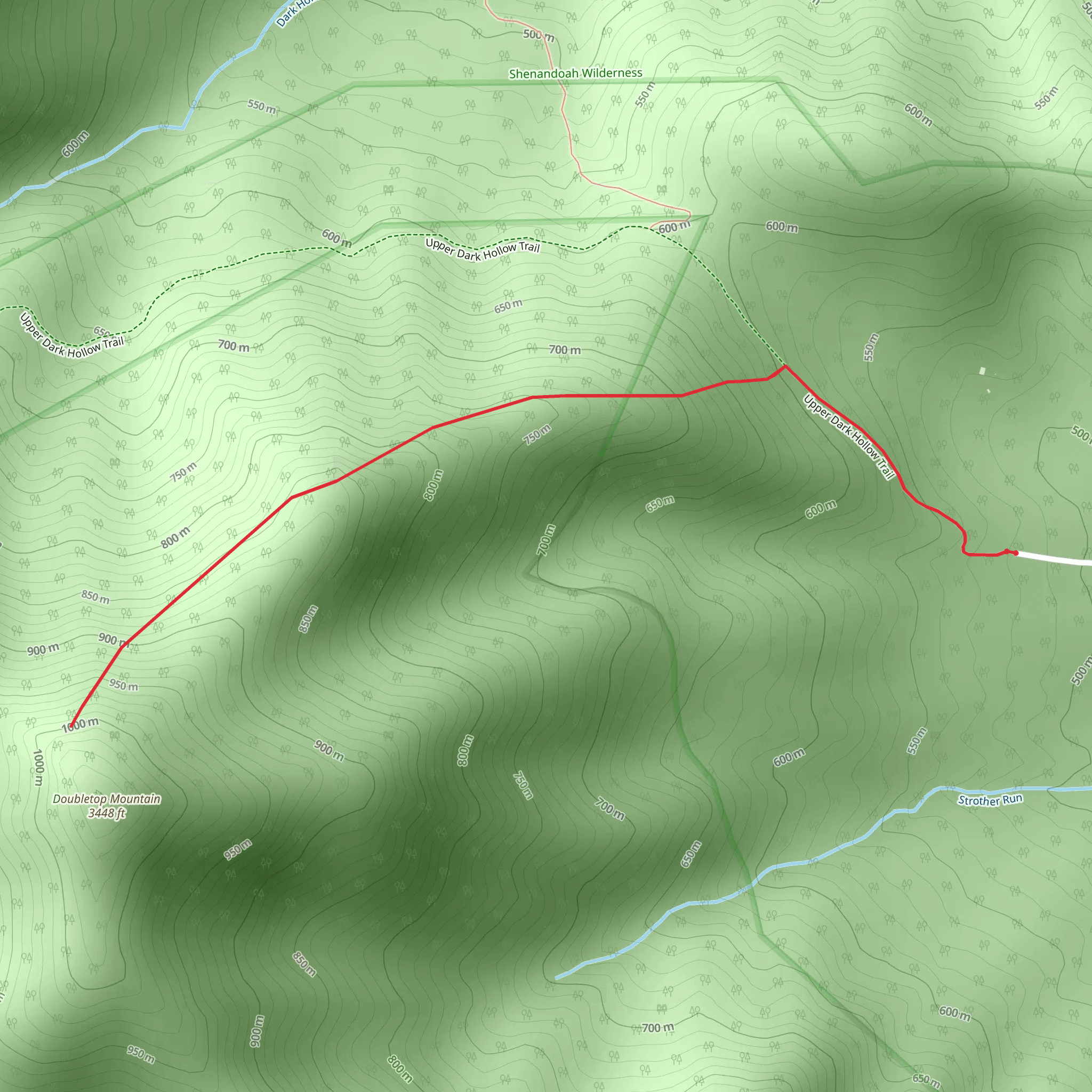 RWMA Access Trail via Upper Dark Hollow Trail mobile static map