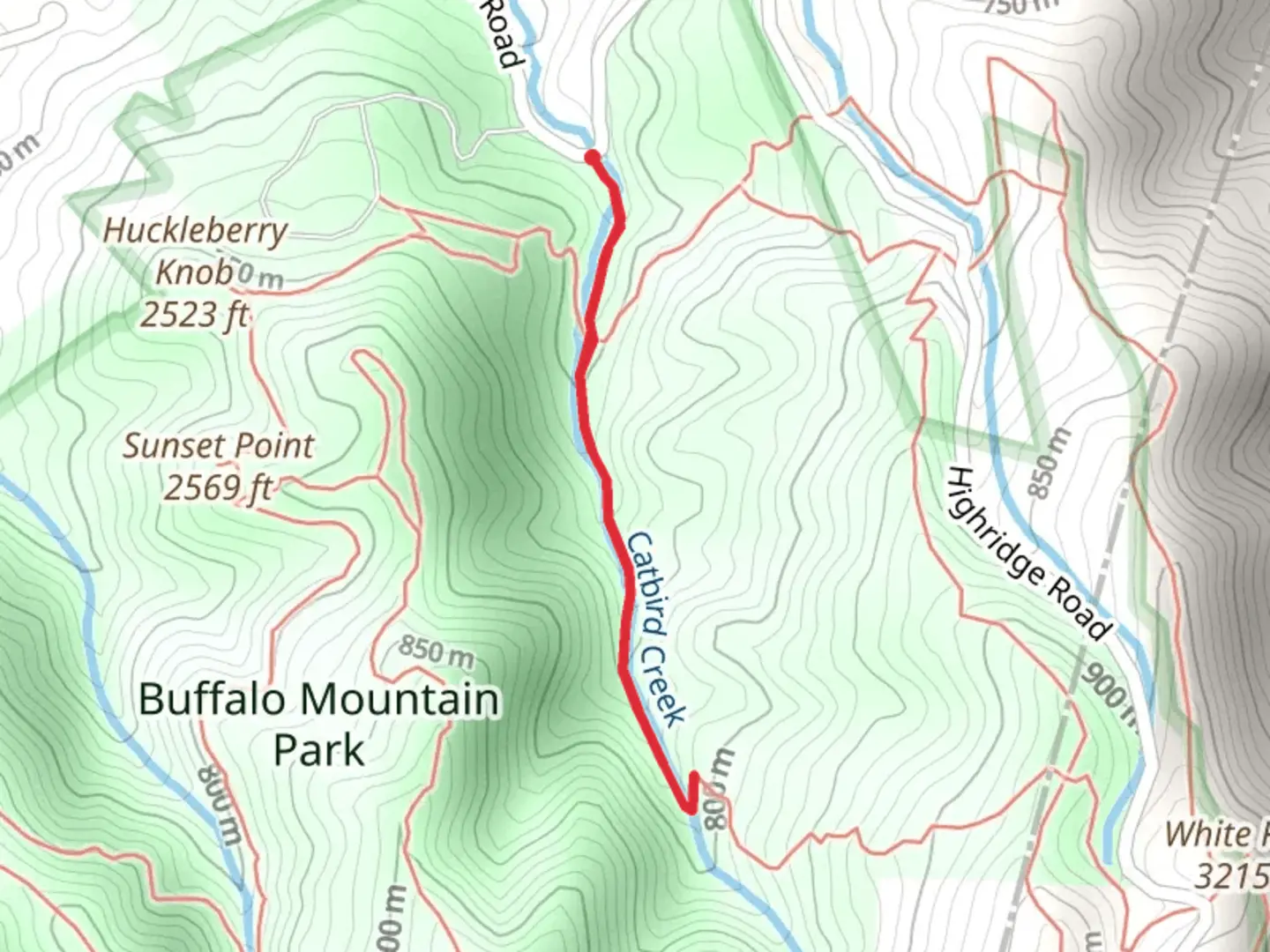 An image depicting the trail The Noggin Trail and its surrounding area.